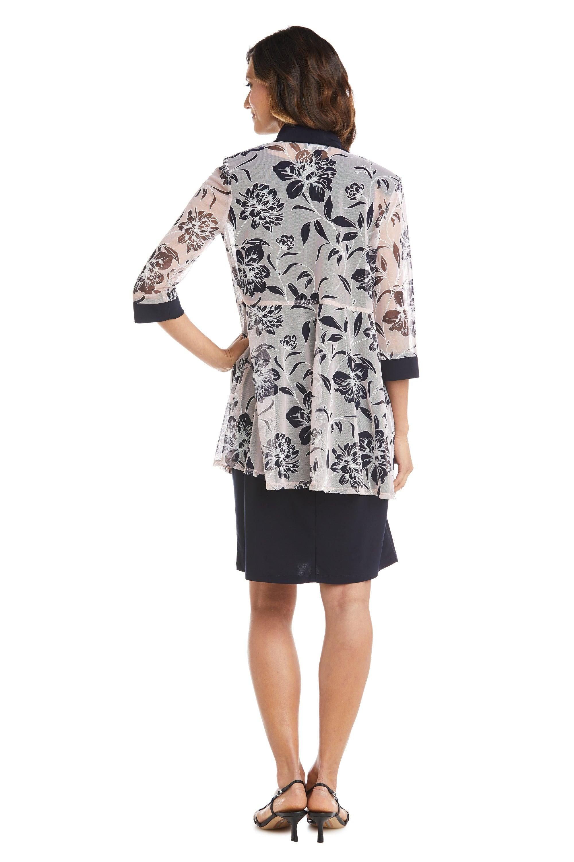 R&M Richards 7843 Short Piece Printed Jacket Dress
