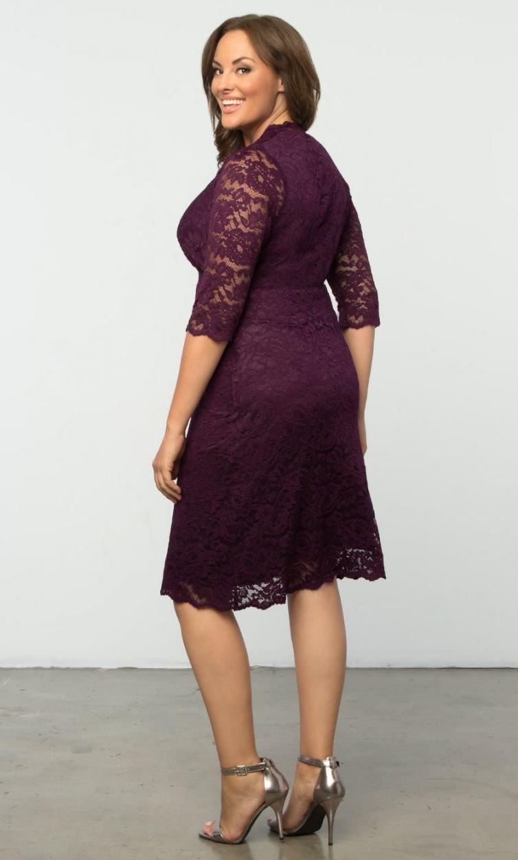 Kiyonna Scalloped Boudoir Lace Short Dress Sale