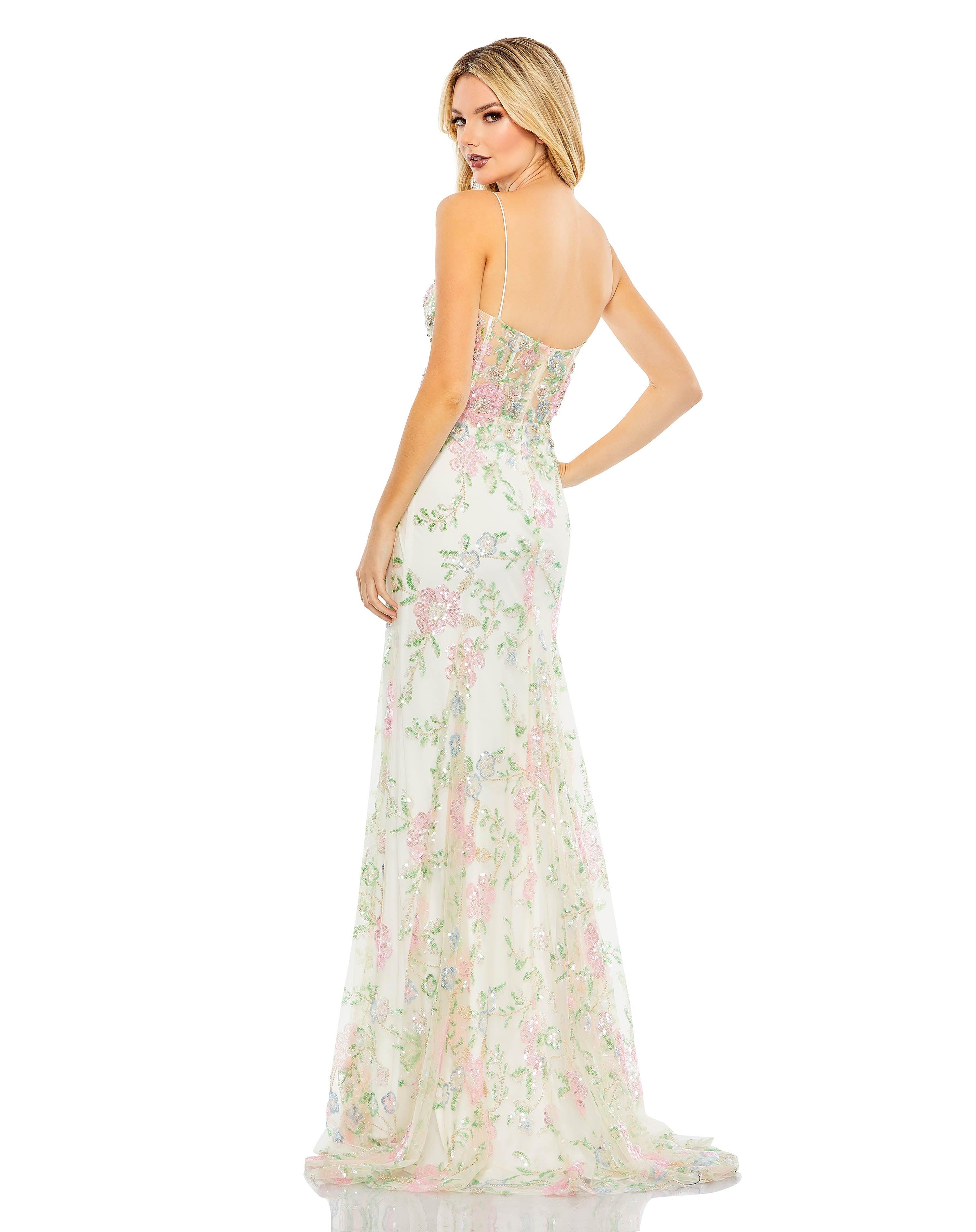 Mac Duggal 68180 Long Floral Fitted Prom Gown Sale