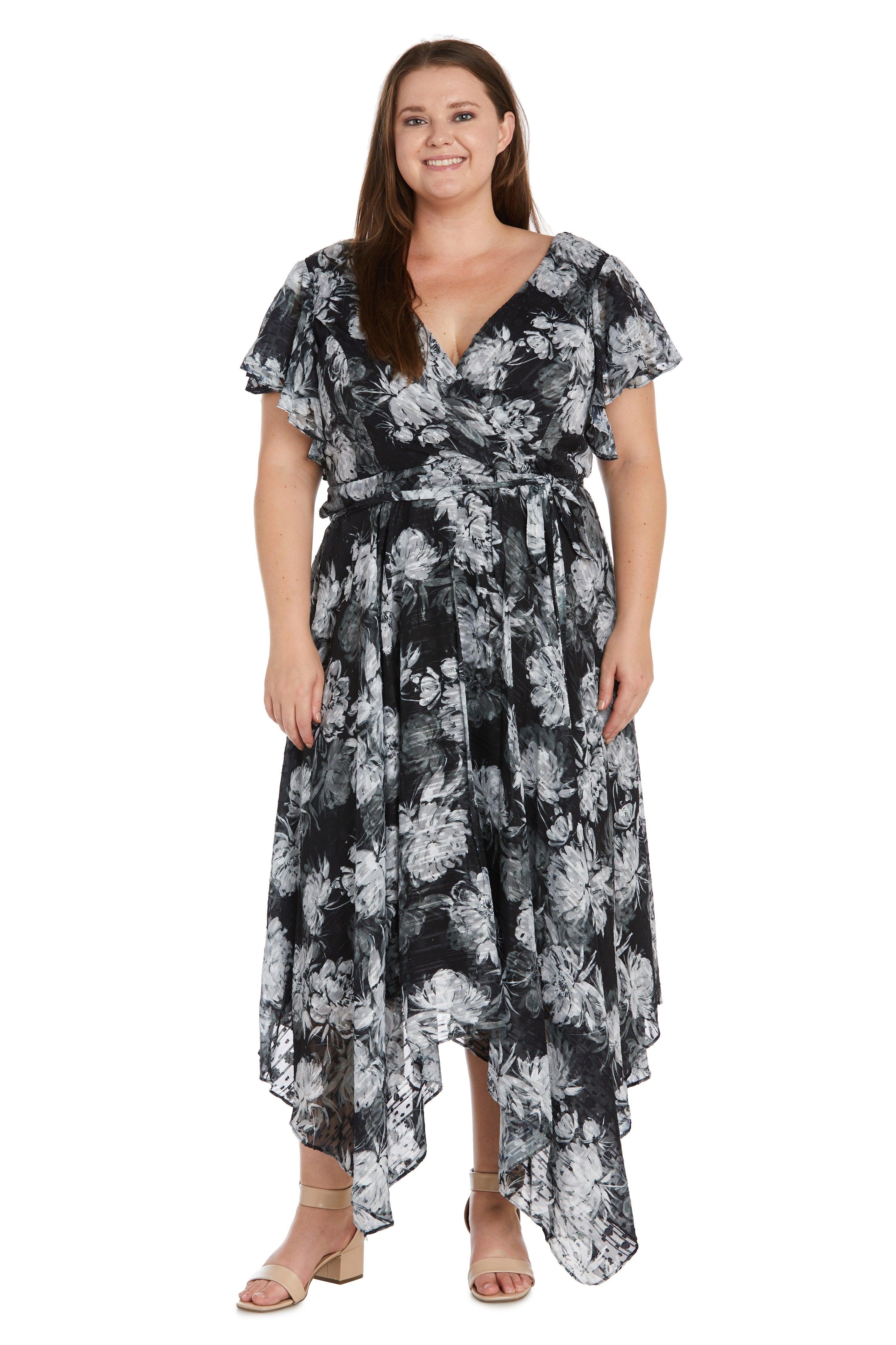 Nightway High Low Plus Size Floral Dress 22163W
