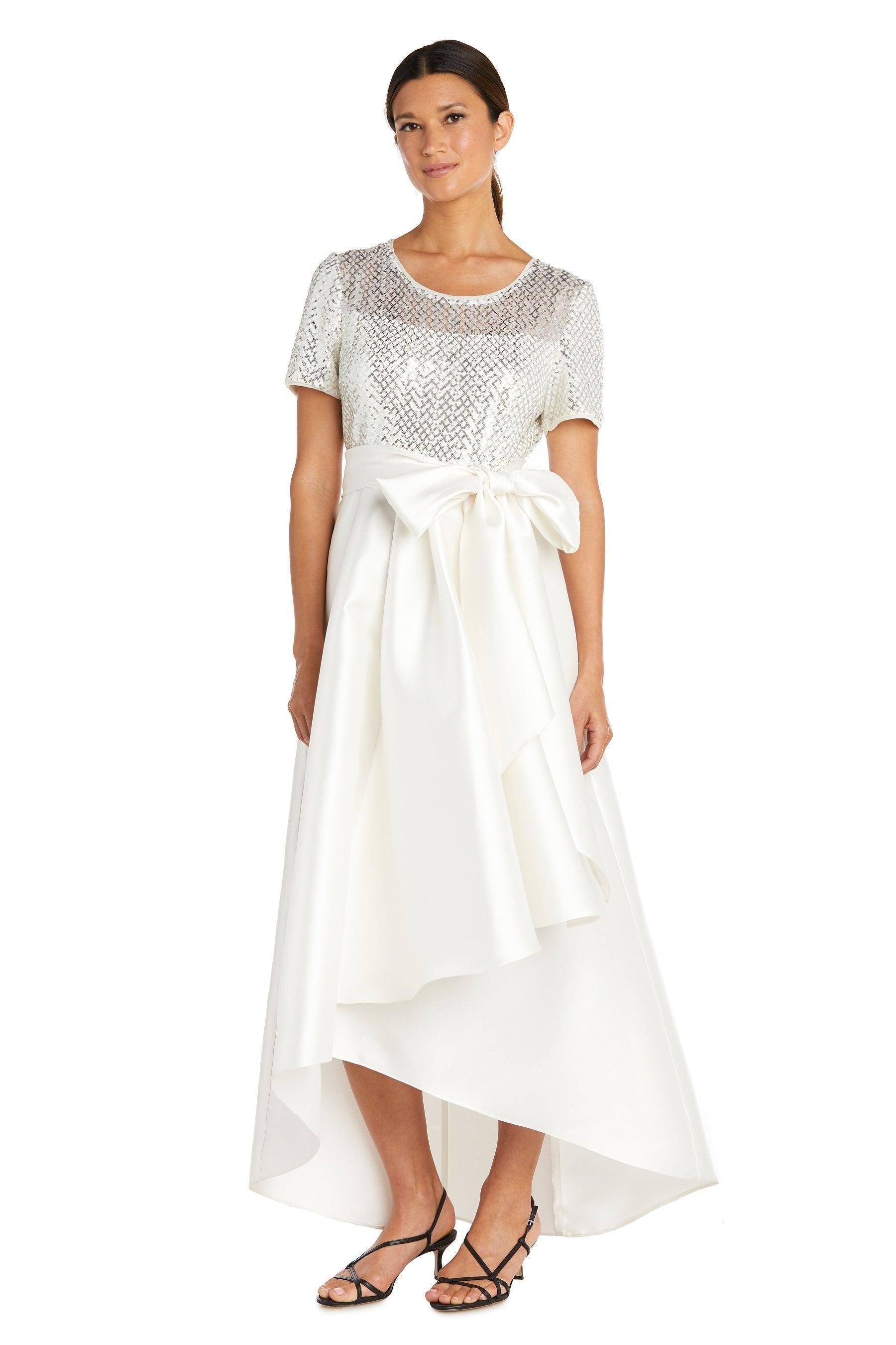 R&M Richards 9162 High Low Short Sleeve Formal Gown