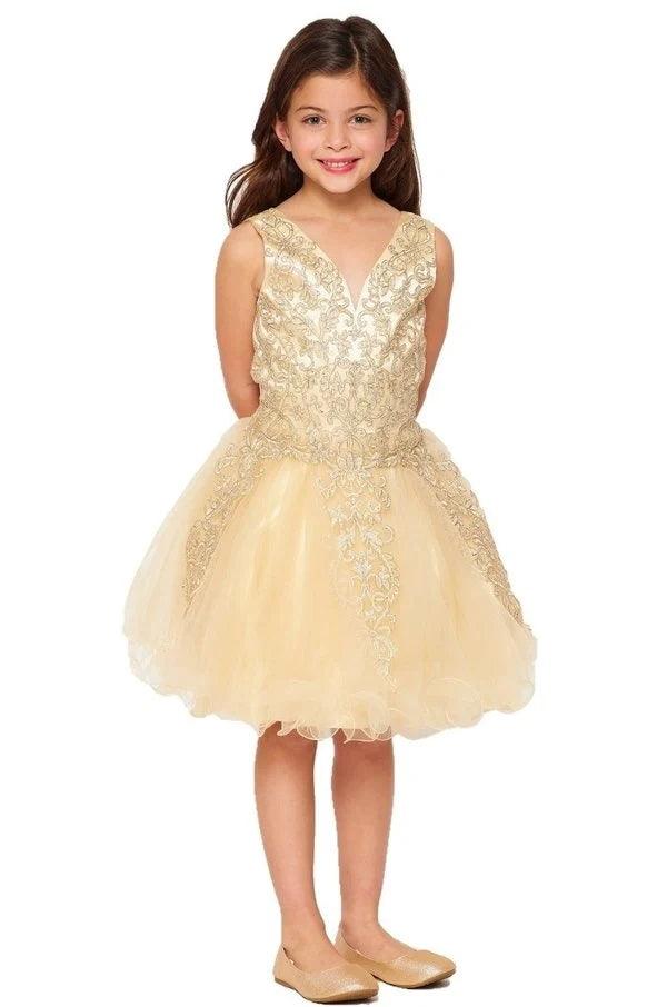 Short Sleeveless Flower Girl Dress