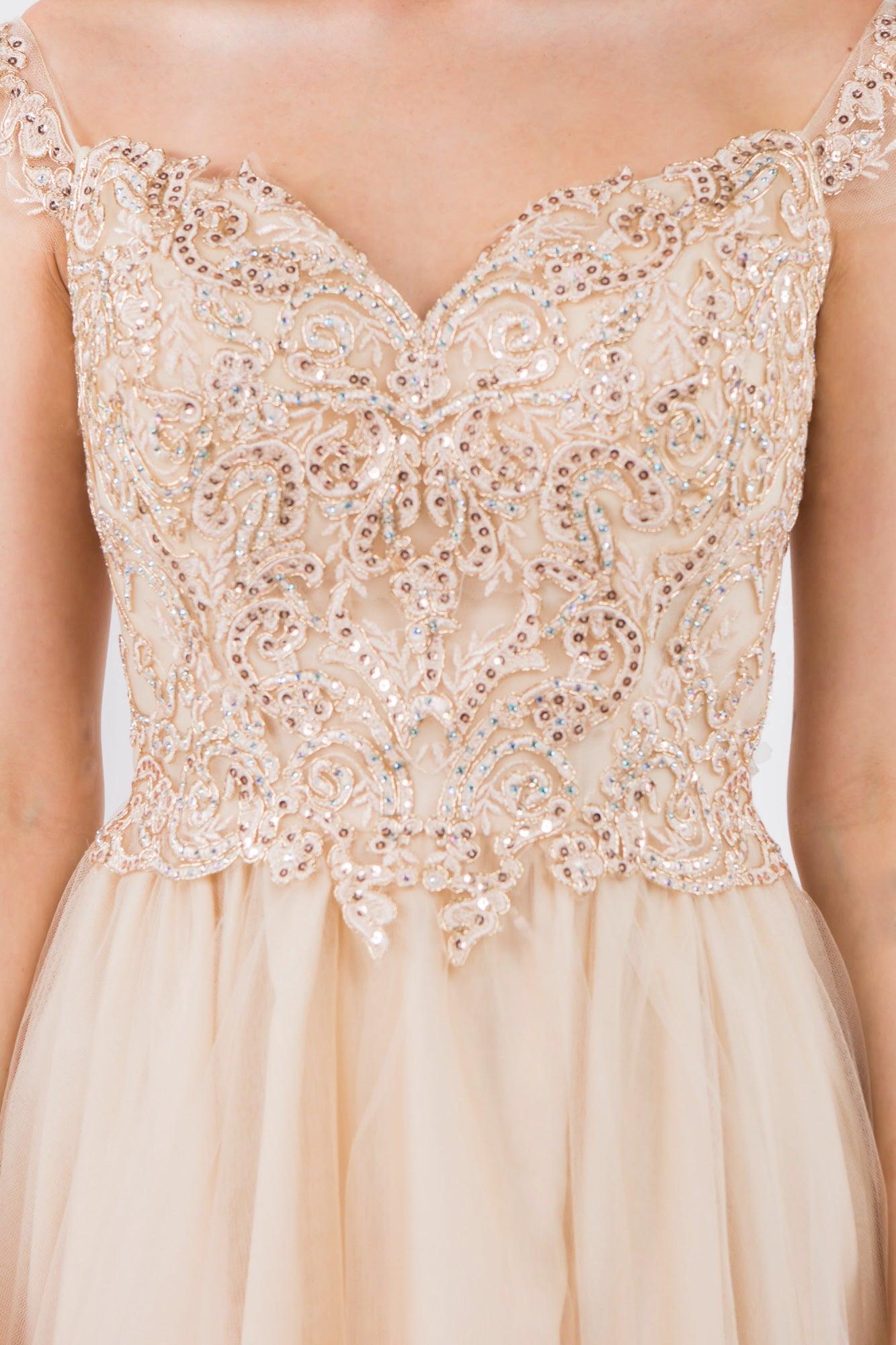 Embroidered Ruffle Short Homecoming Dress