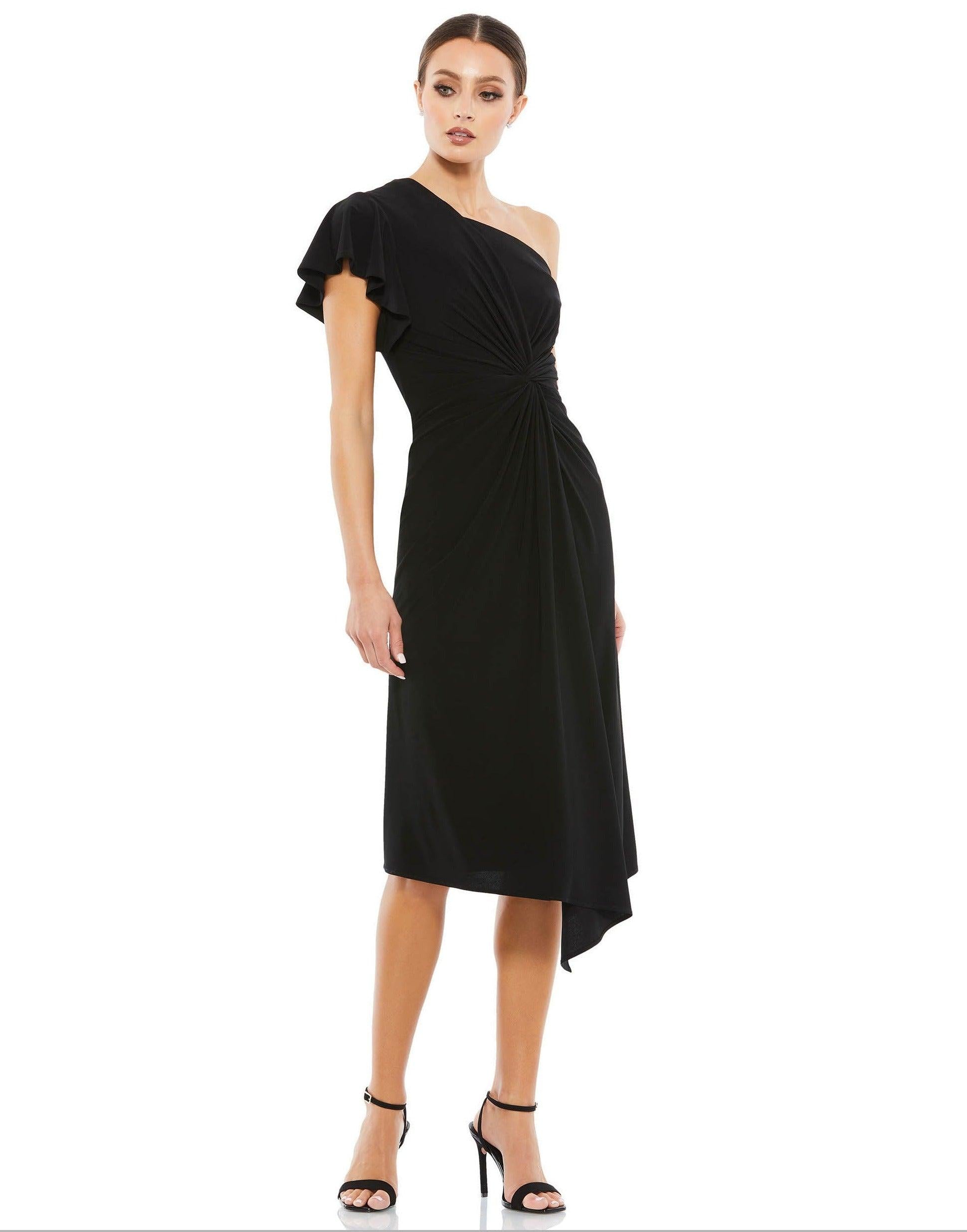 Mac Duggal 12480 High Low One Shoulder Fitted Dress