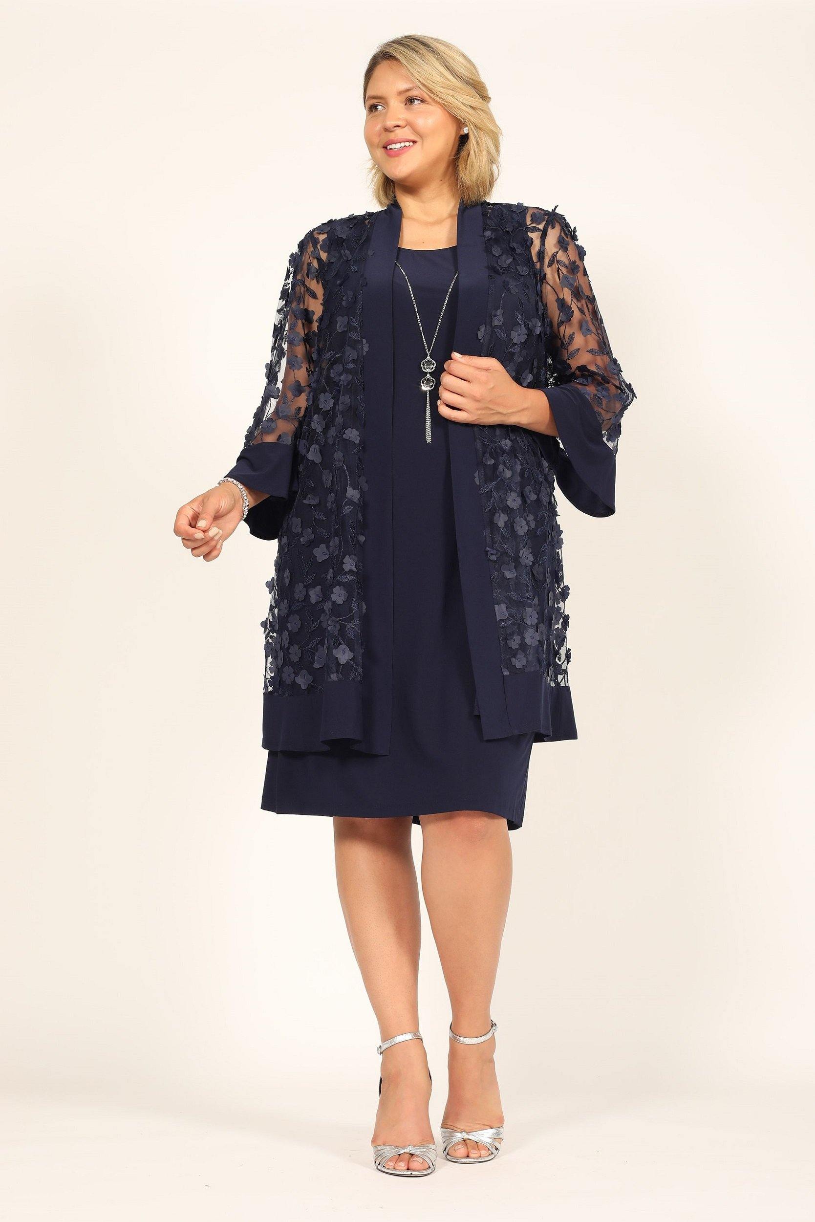 R&M Richards 2643W Short Formal Mother Of The Bride Dress