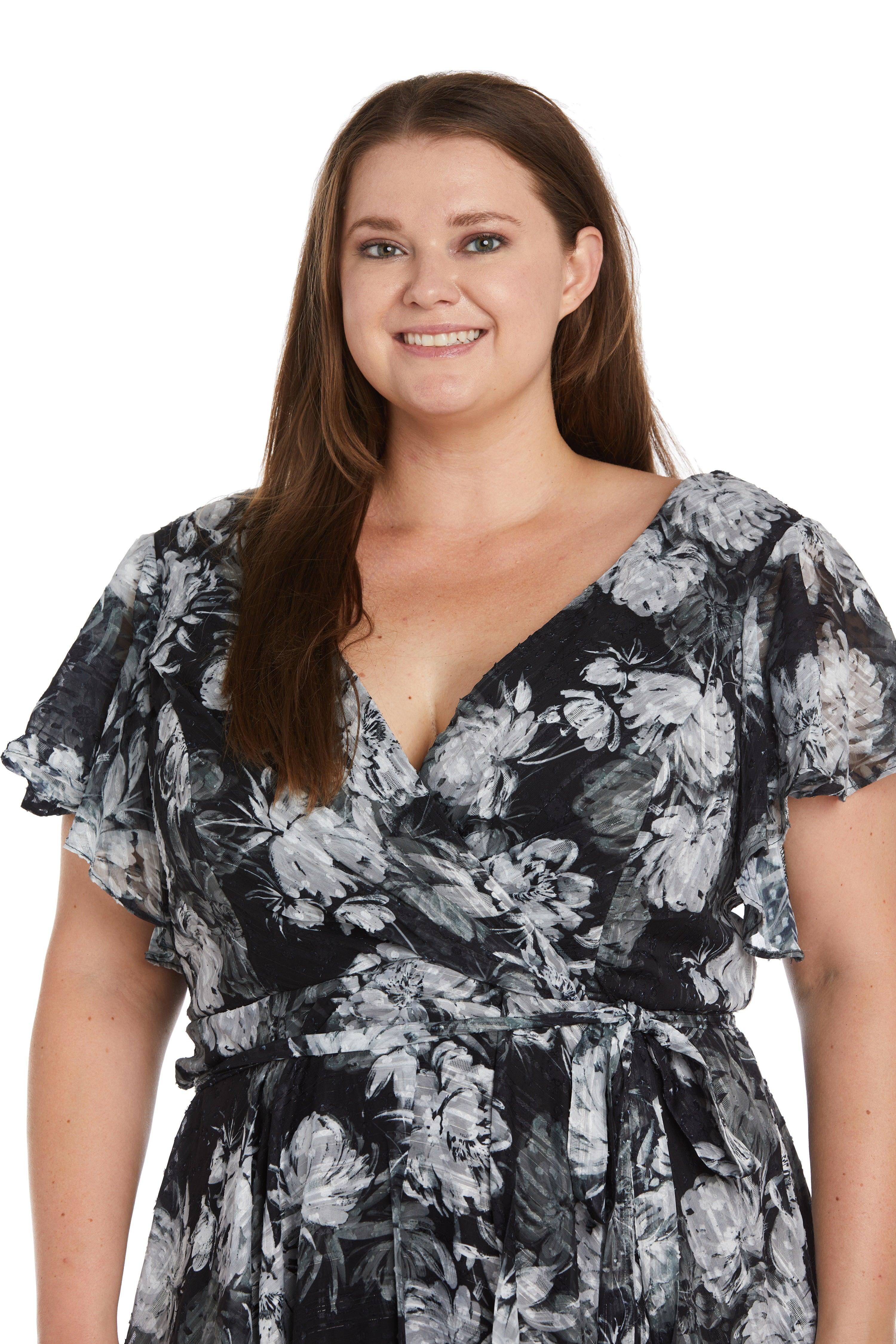 Nightway High Low Plus Size Floral Dress 22163W
