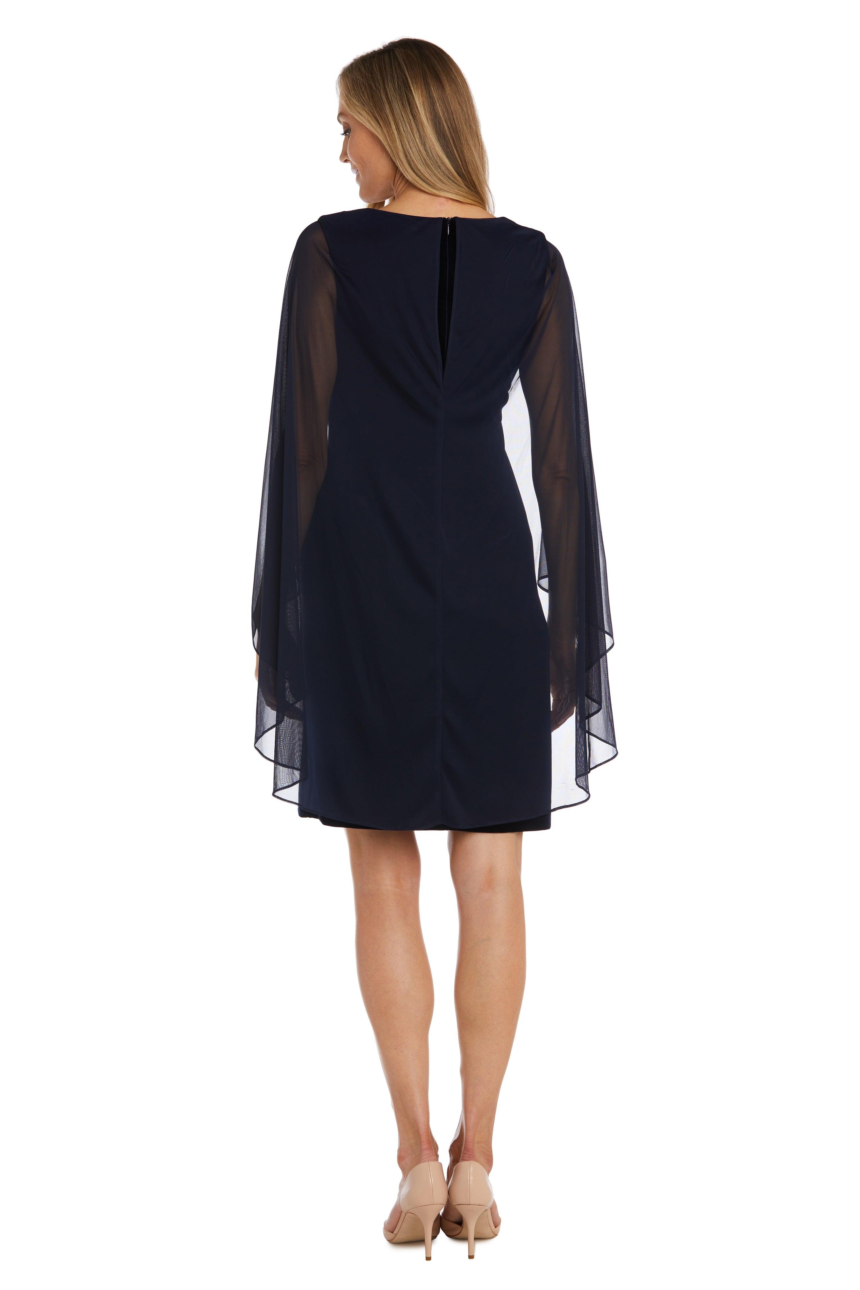 R&M Richards 9216 Short Cocktail Cape Dress