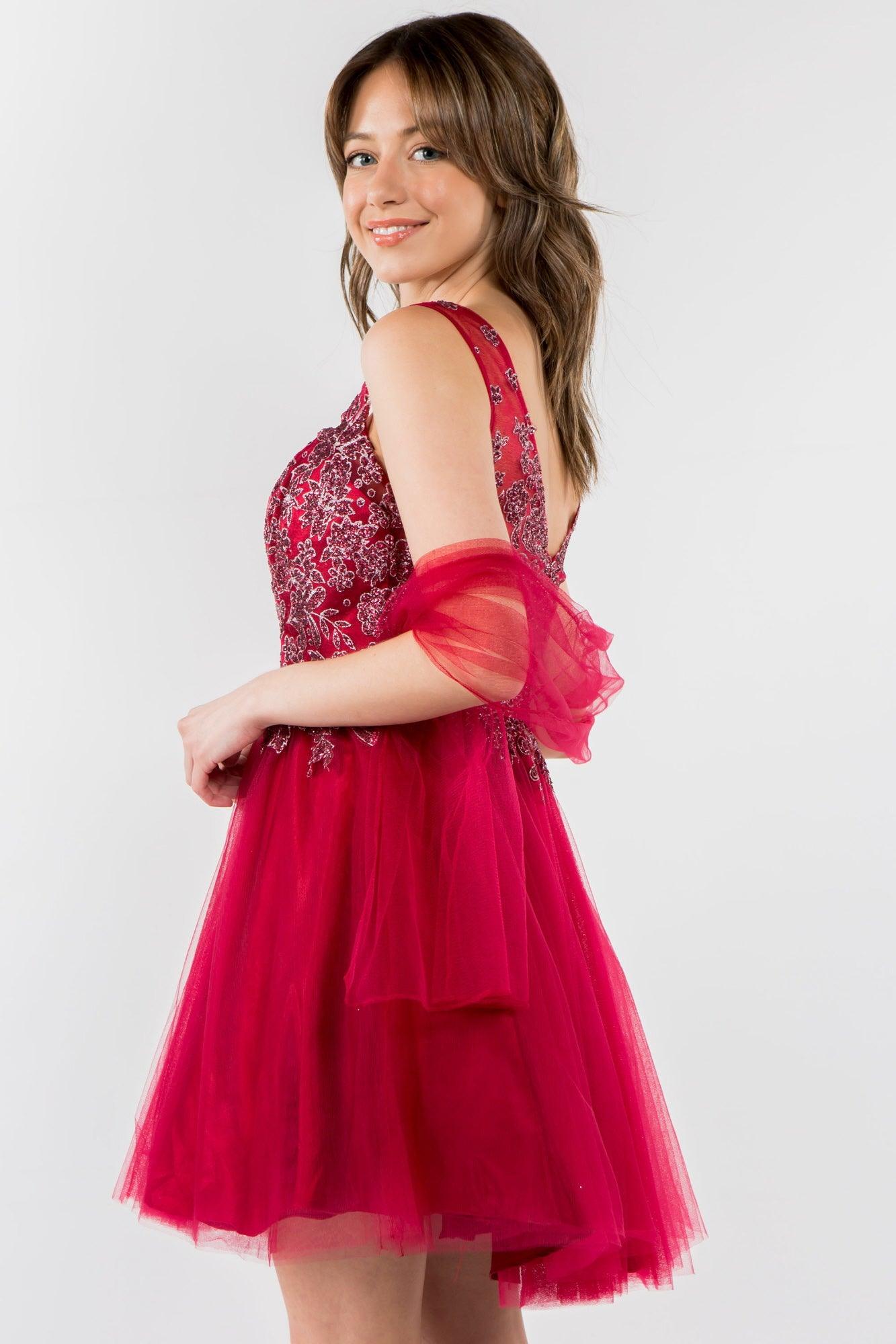 Glitter A Line Short Homecoming Dress