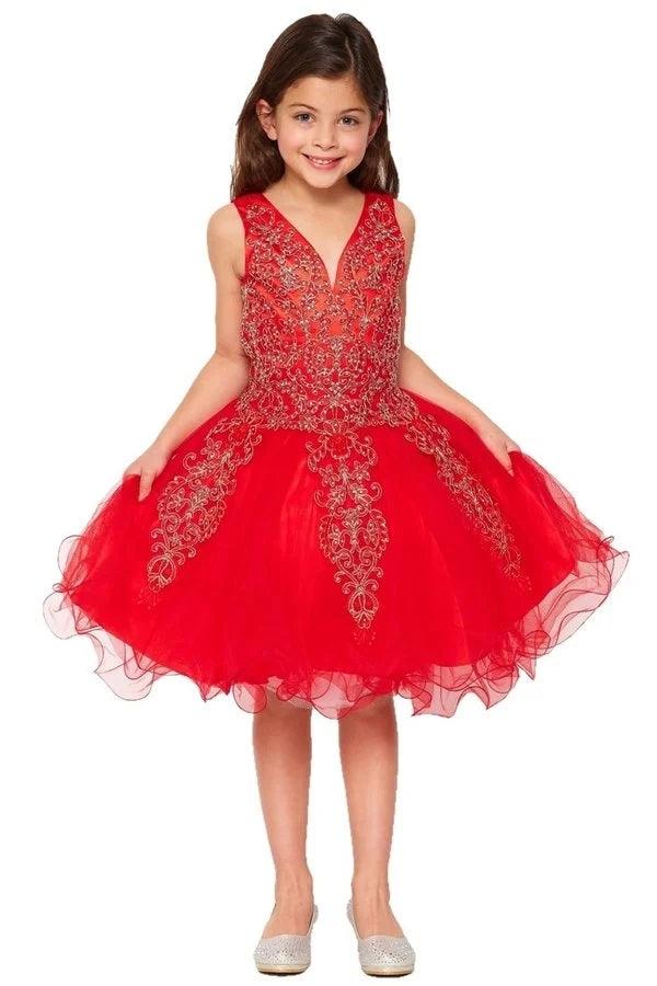 Short Sleeveless Flower Girl Dress