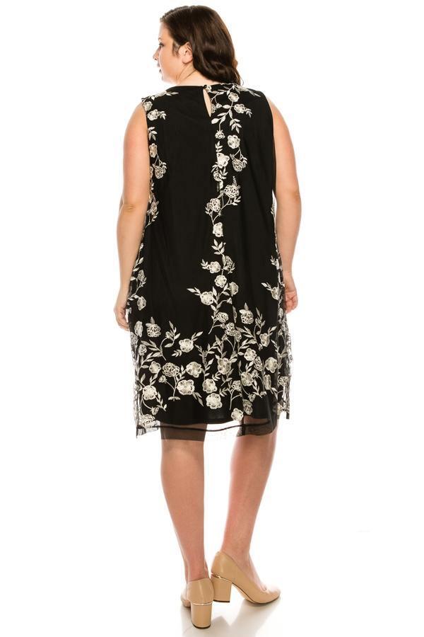 SD Collection Short Floral Beaded Dress
