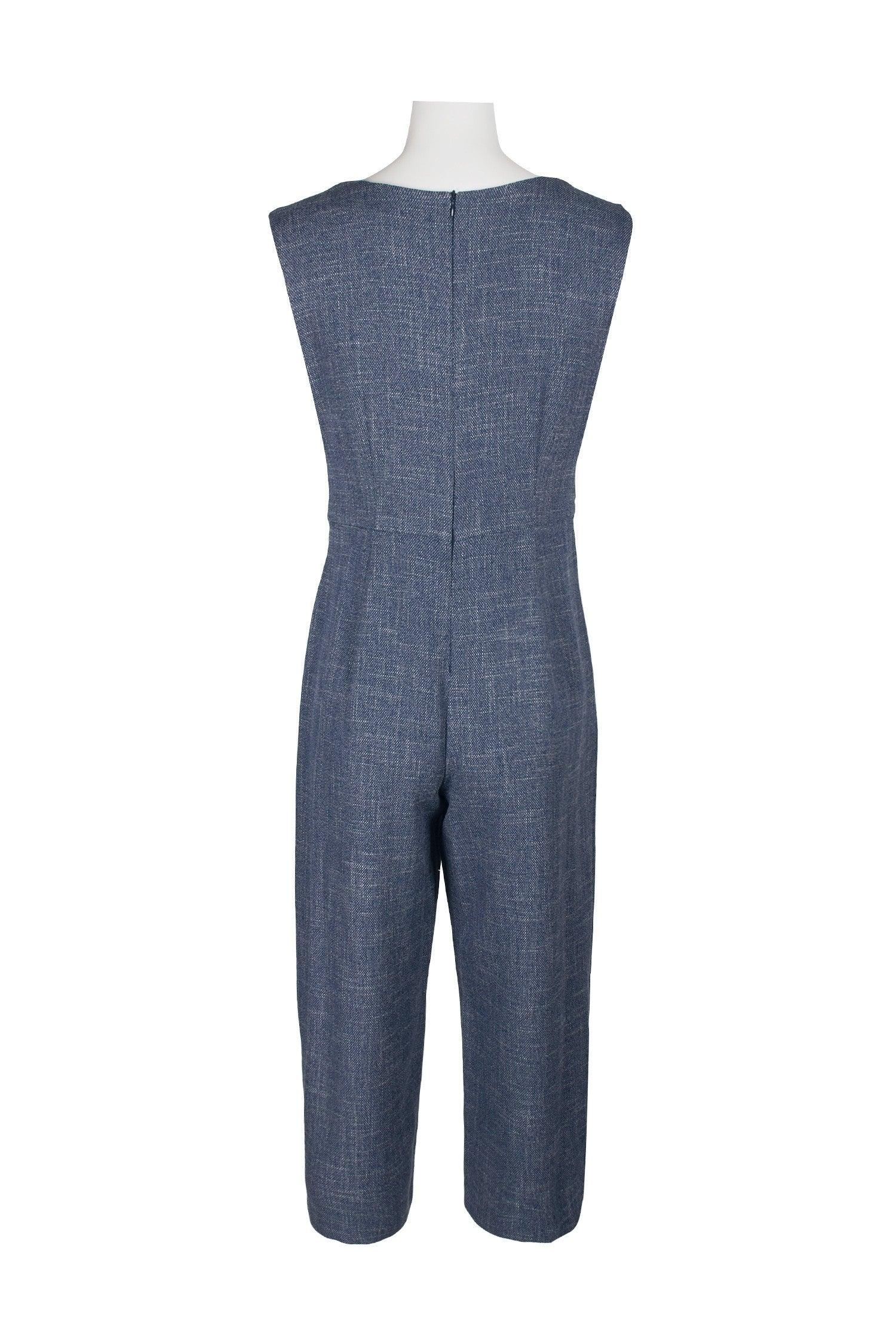 Connected Apparel Sleeveless Tie Waist Jumpsuit