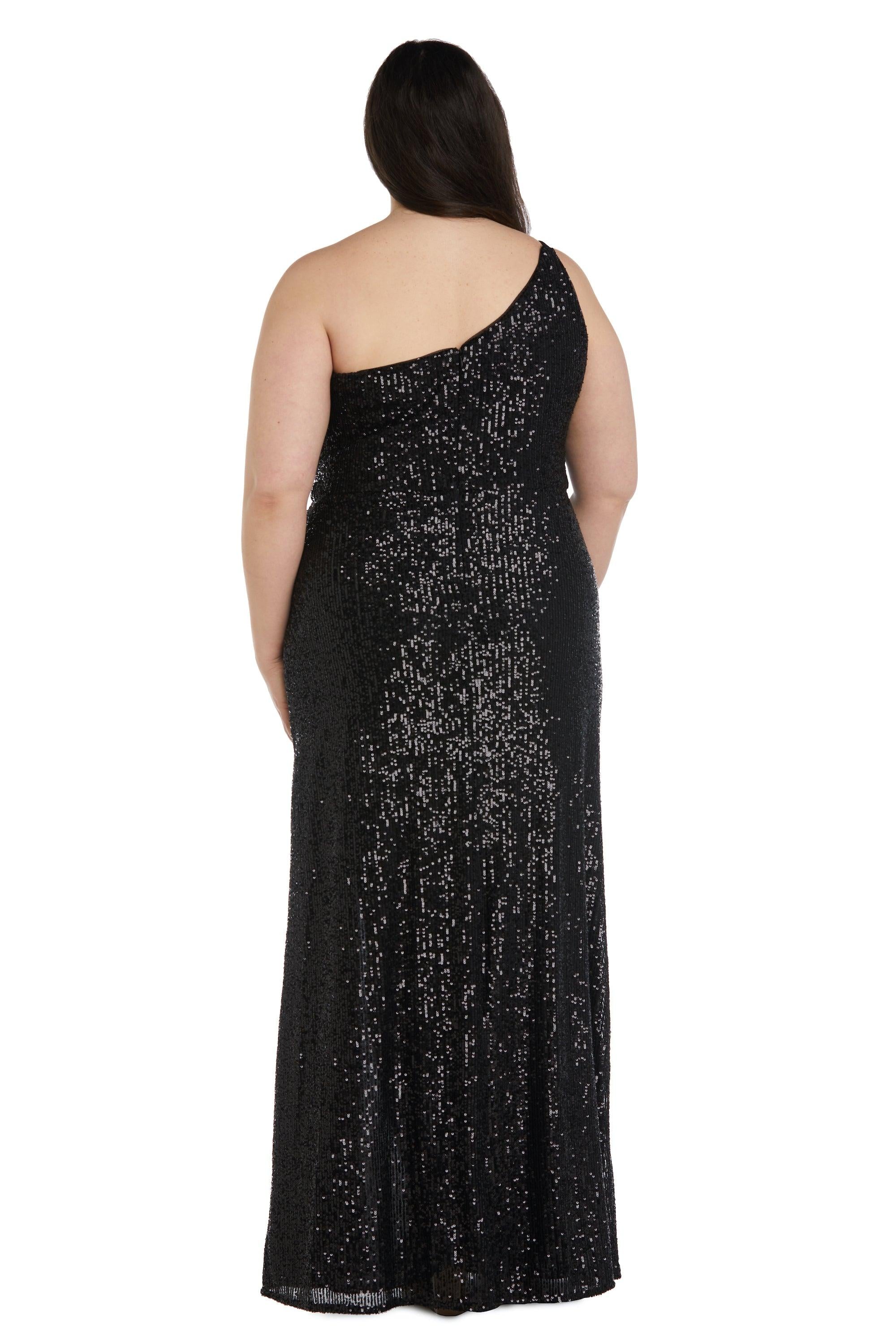 Nightway Long One Shoulder Plus Size Gown 22121W