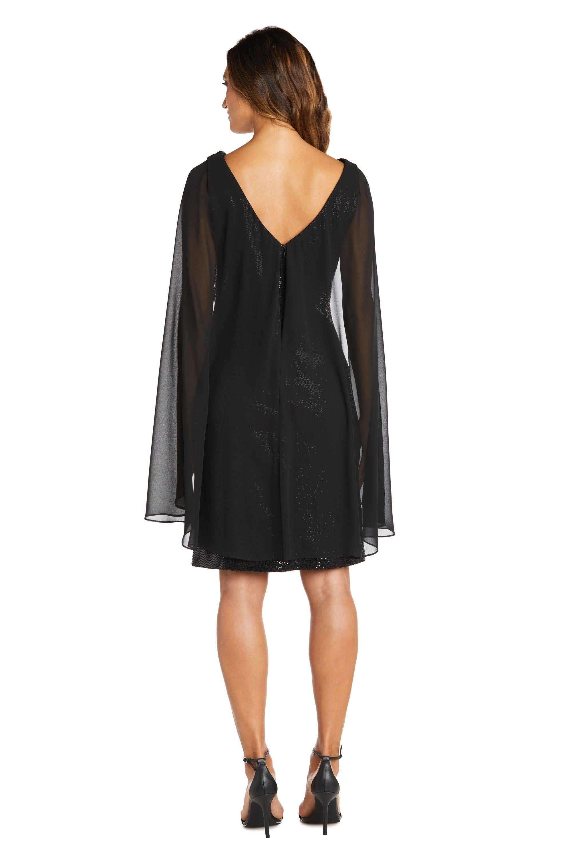 R&M Richards 7670 Short Capelet Cocktail Dress
