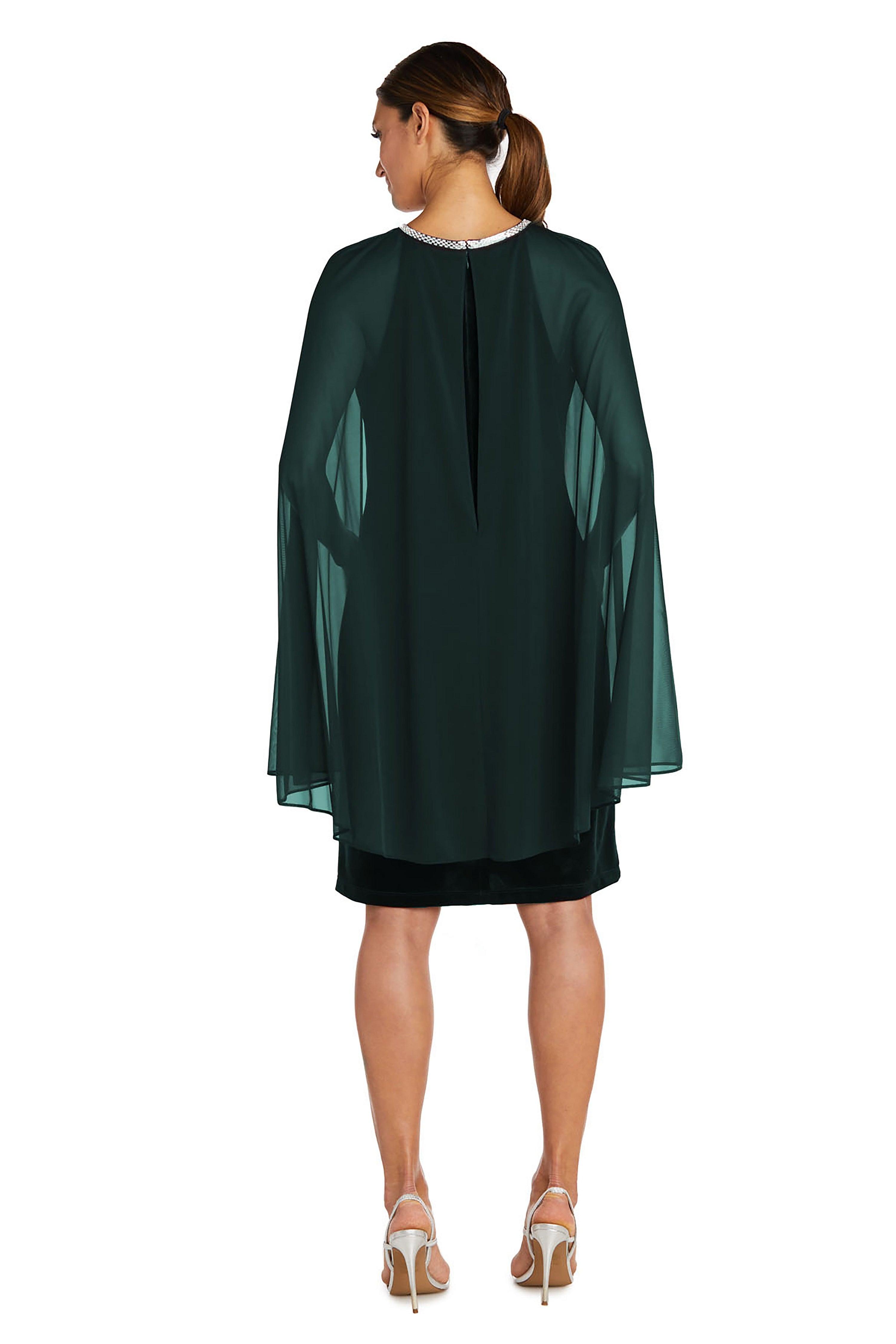 R&M Richards 2641 Short Cocktail Cape Dress