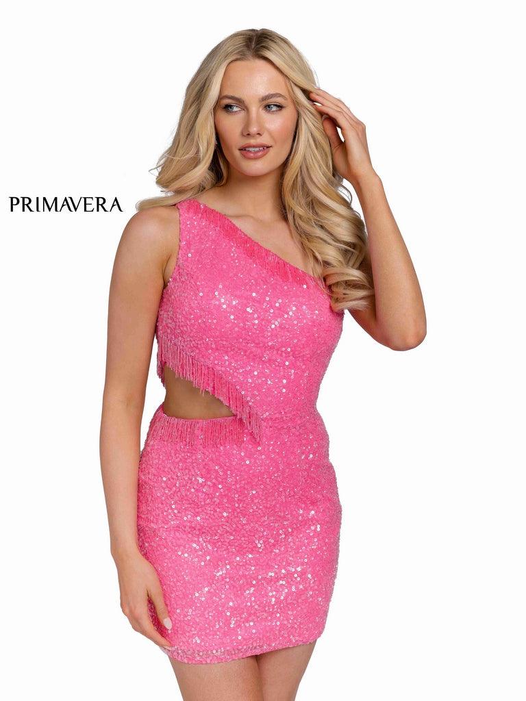 Primavera Couture Short One Shoulder Prom Dress 3863