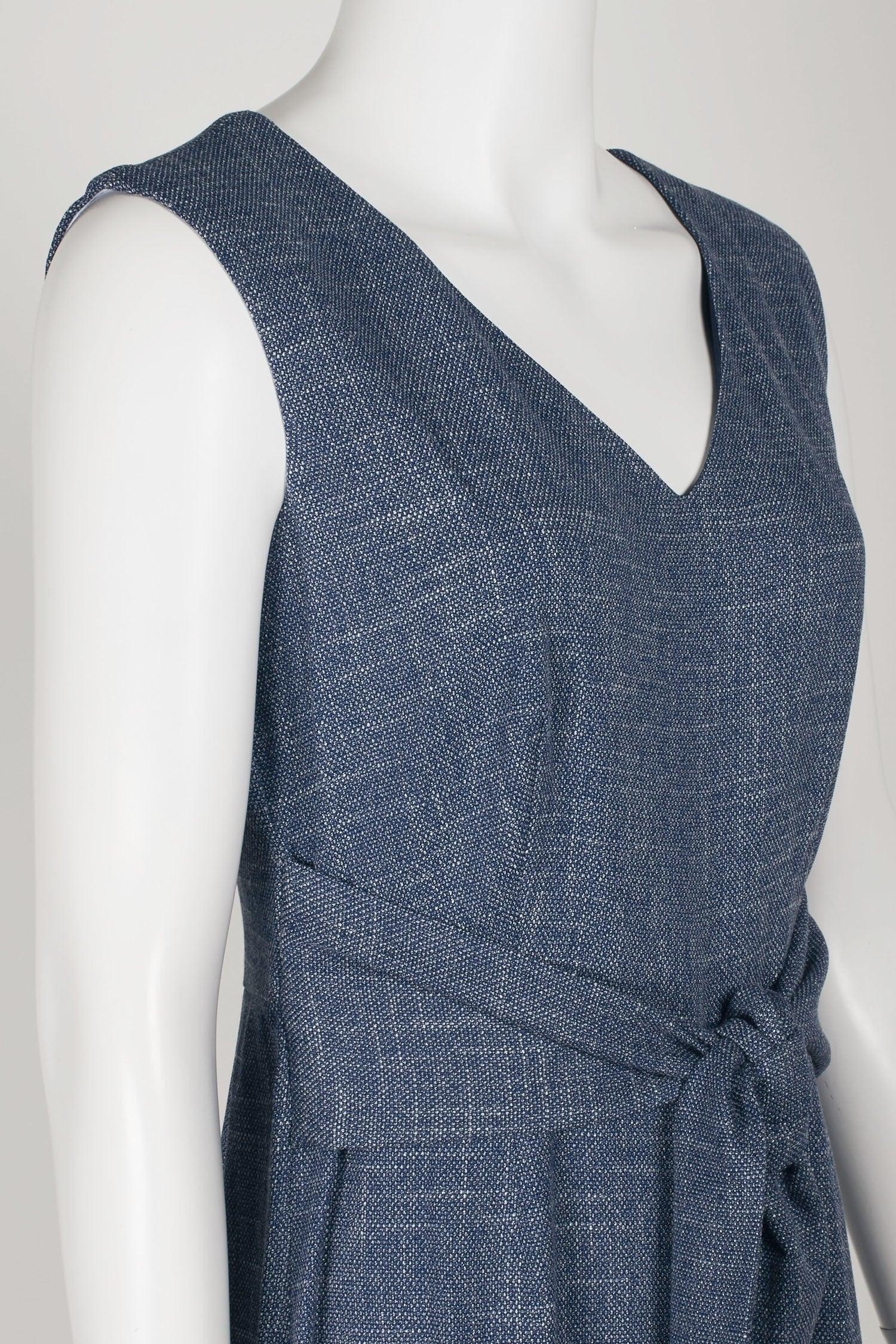 Connected Apparel Sleeveless Tie Waist Jumpsuit