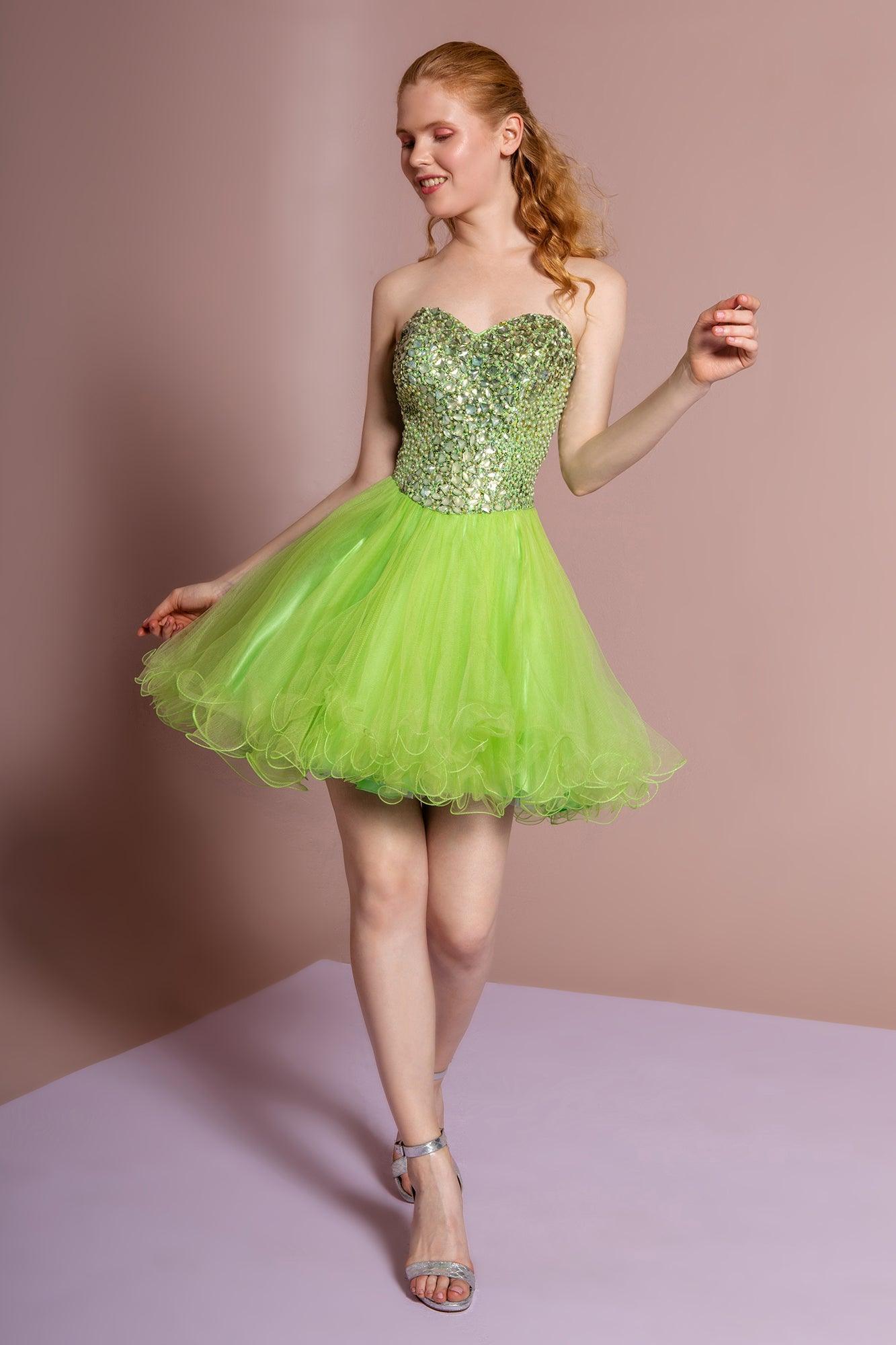Strapless Tulle Short Prom Dress Sale