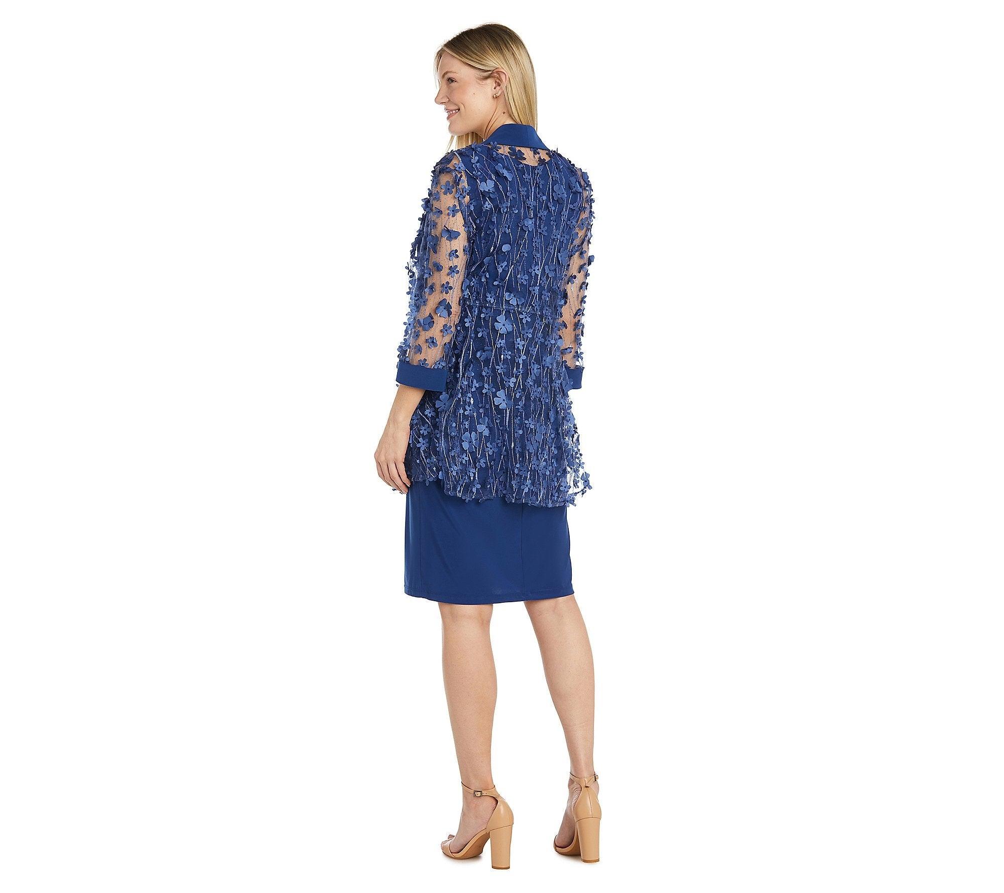 R&M Richards 9733 Short Floral Print Jacket Dress