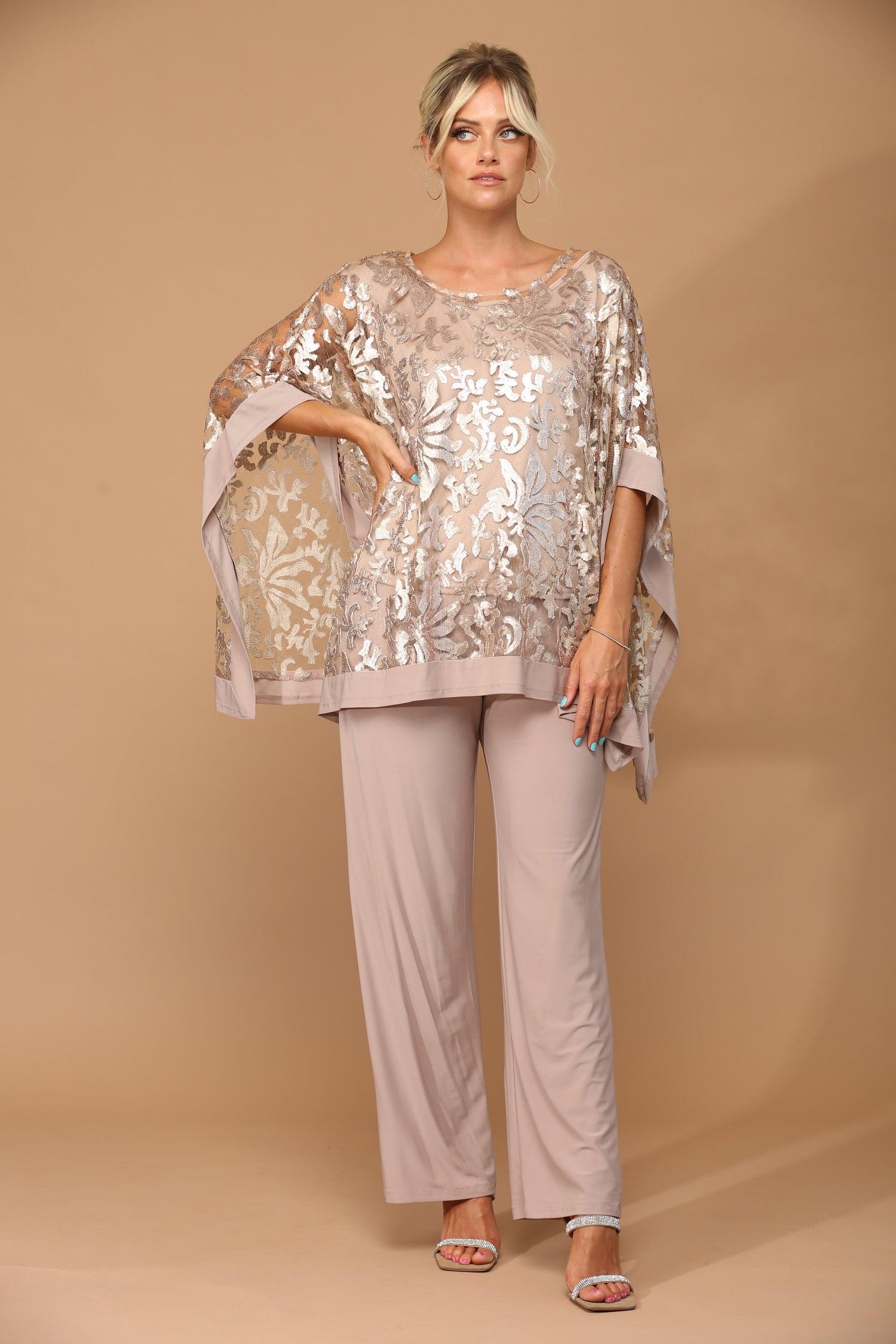 Long Formal Mother of the Bride Cape Pant Set Sale