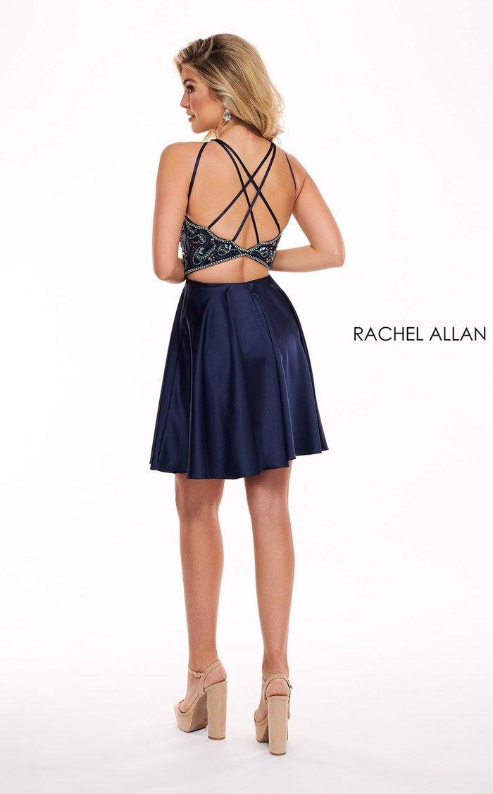 Rachel Allan Short Homecoming Halter Dress 4693