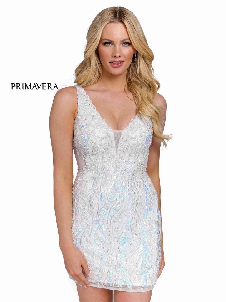 Primavera Couture Prom Short Beaded Dress 3822