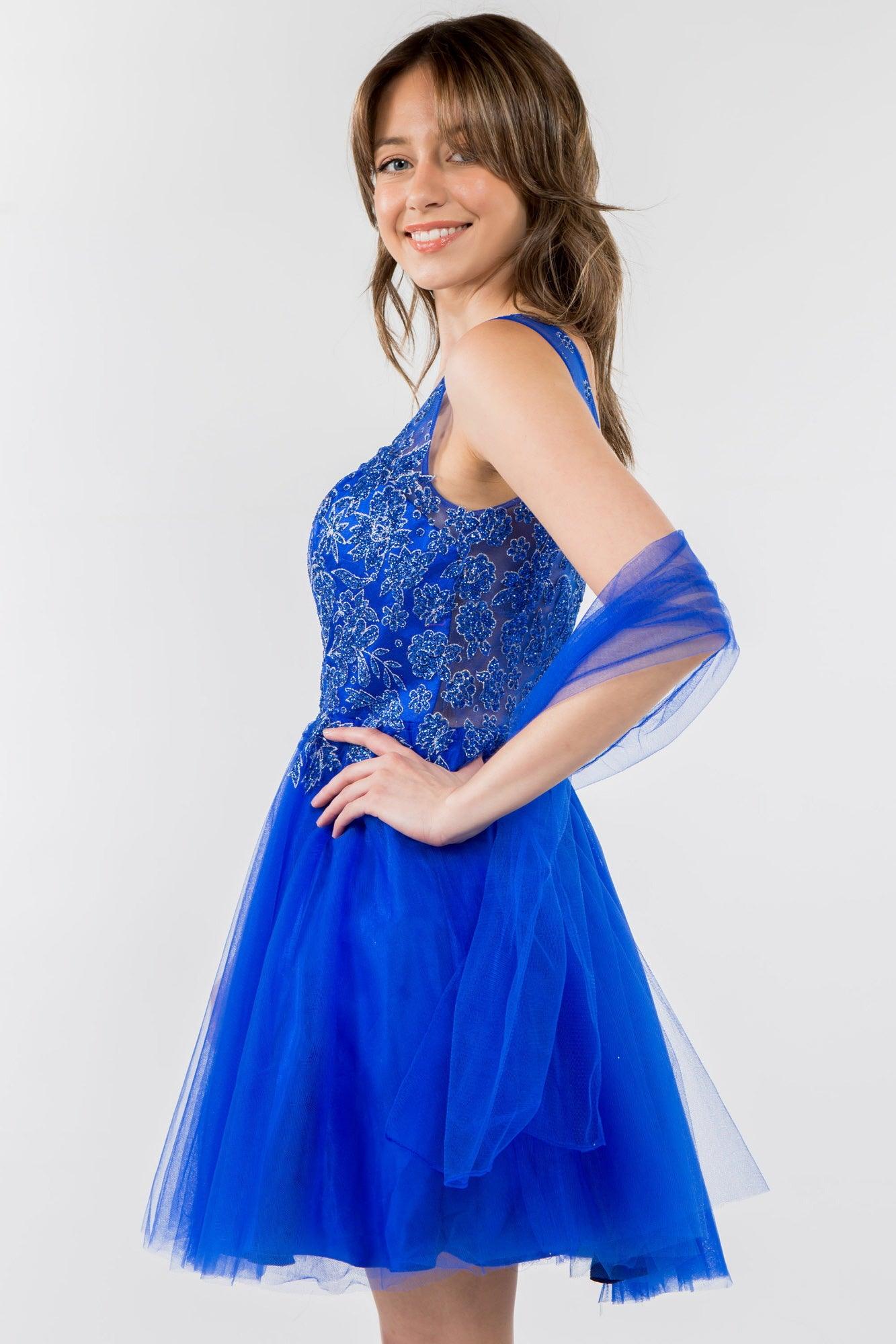 Glitter A Line Short Homecoming Dress