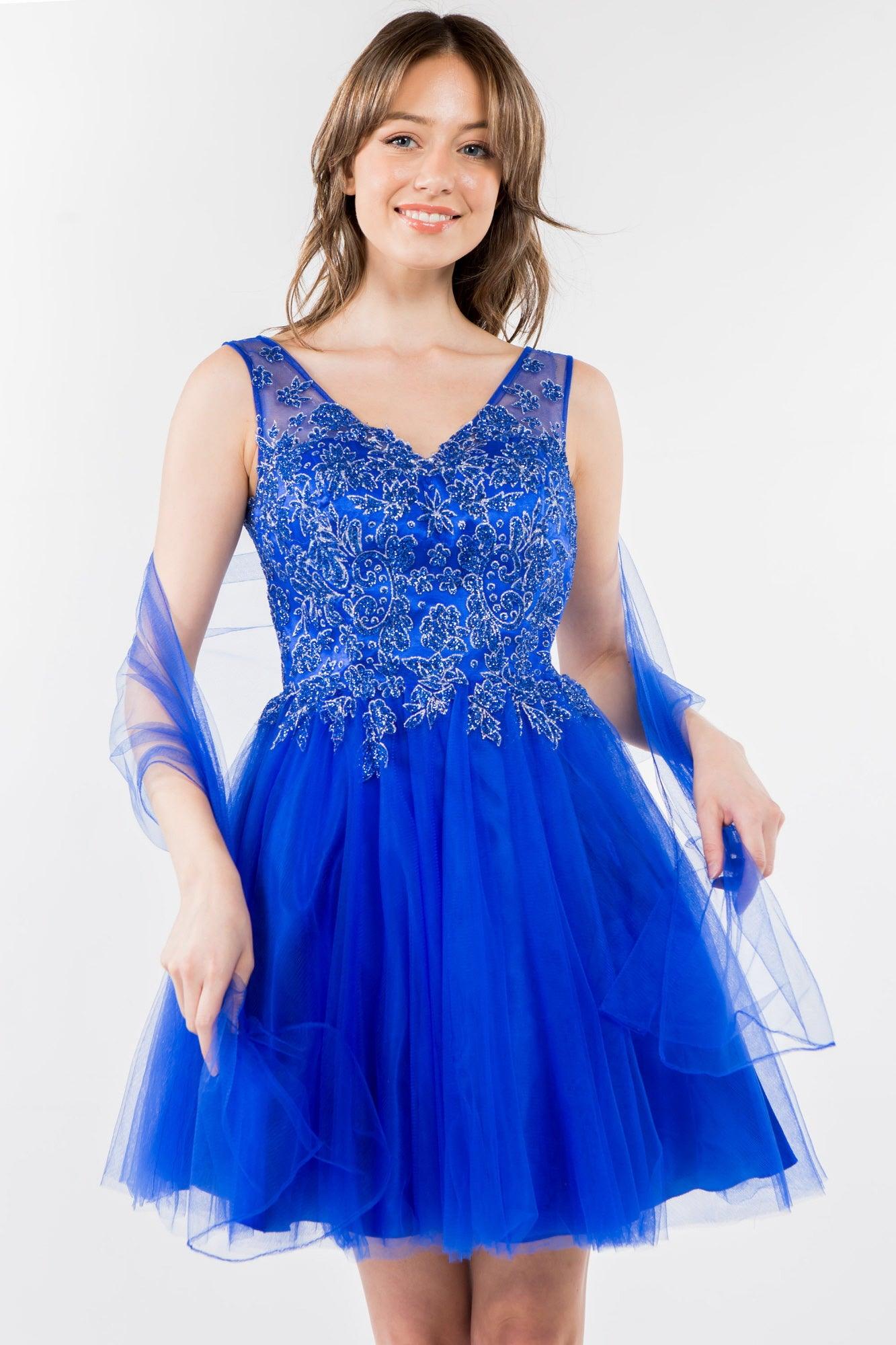 Glitter A Line Short Homecoming Dress