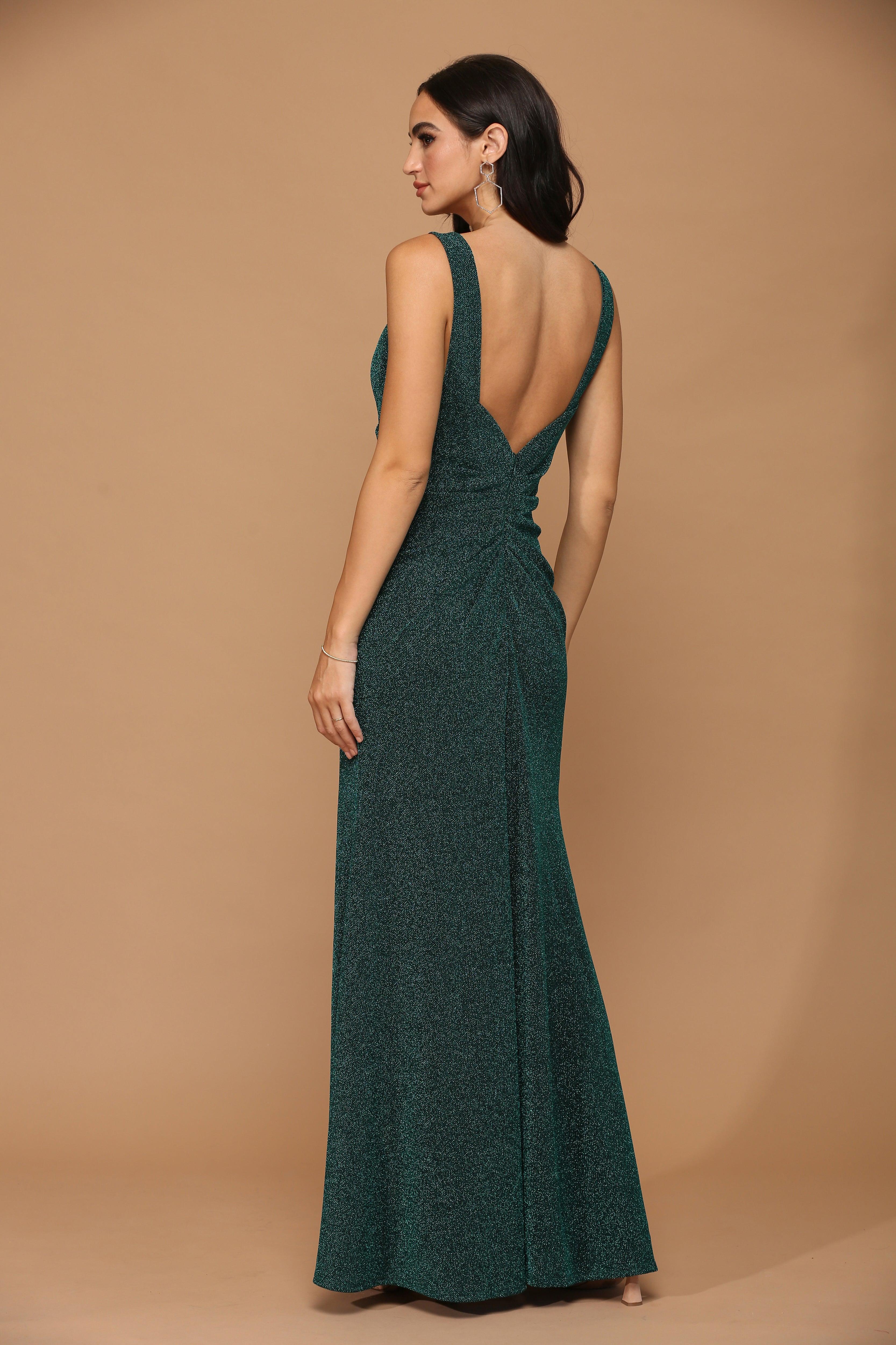 Long Sleeveless Metallic Mother of the Bride Dress Sale