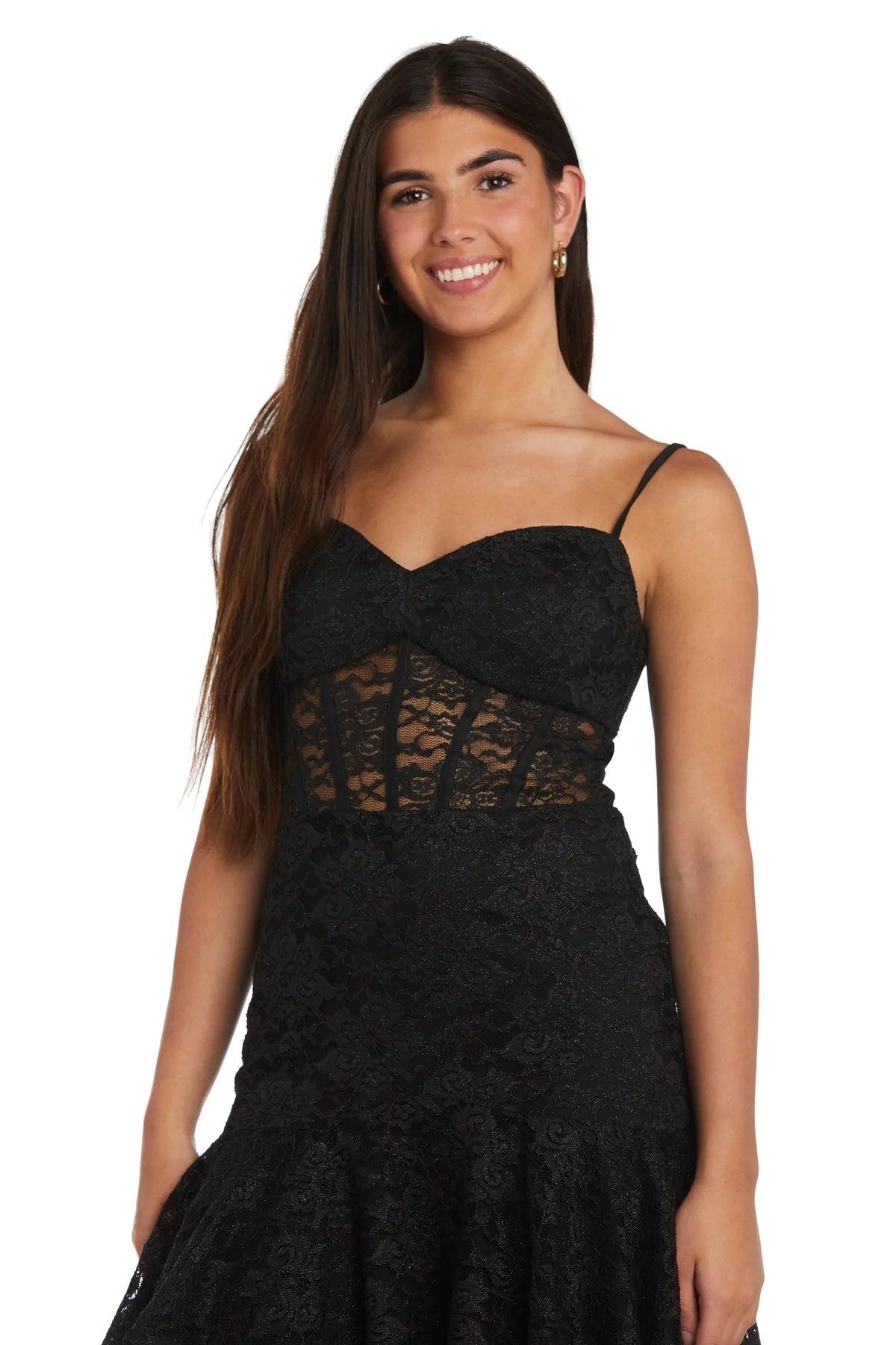 Morgan & Co 13055 Short Cocktail Lace Dress