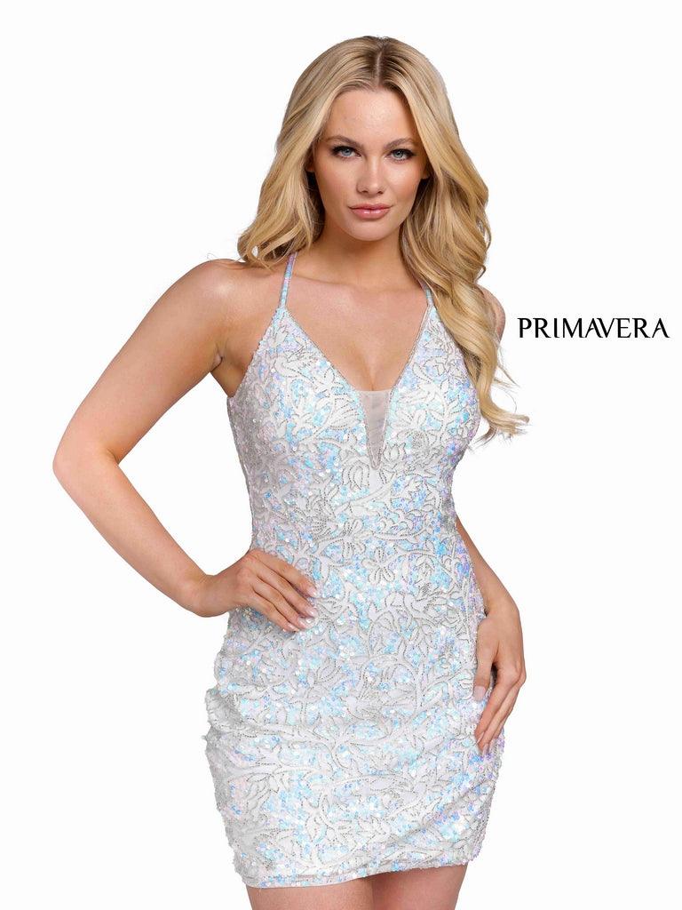 Primavera Couture Short Prom Fitted Dress 3832