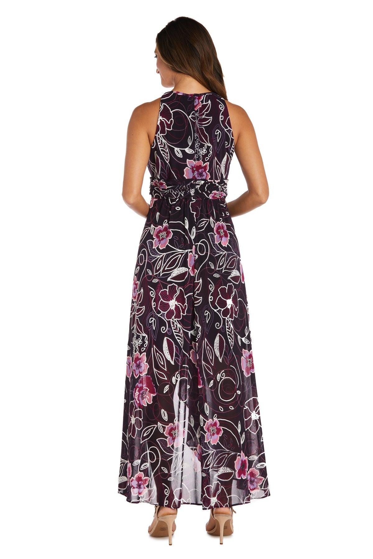 R&M Richards 7958P High Low Formal Petite Print Gown