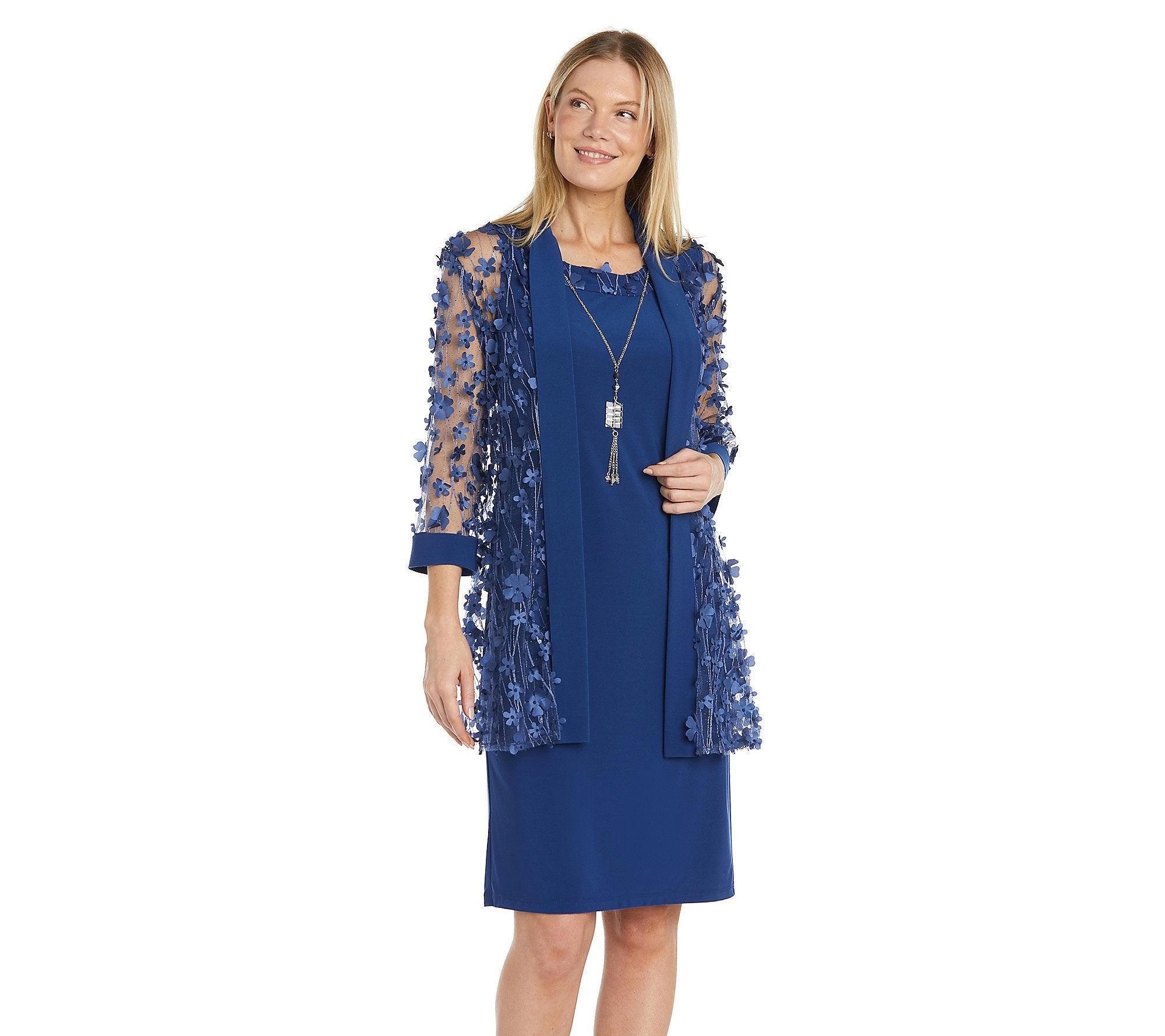 R&M Richards 9733 Short Floral Print Jacket Dress