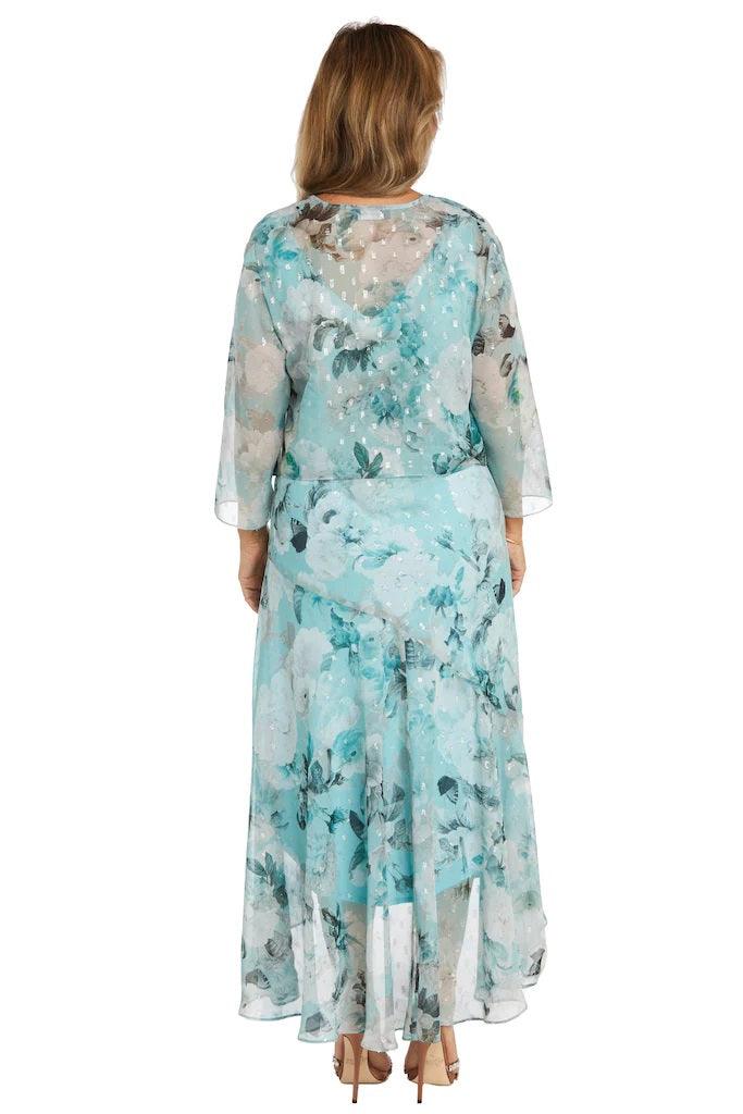 R&M Richards 9966P High Low Floral Petite Jacket Dress