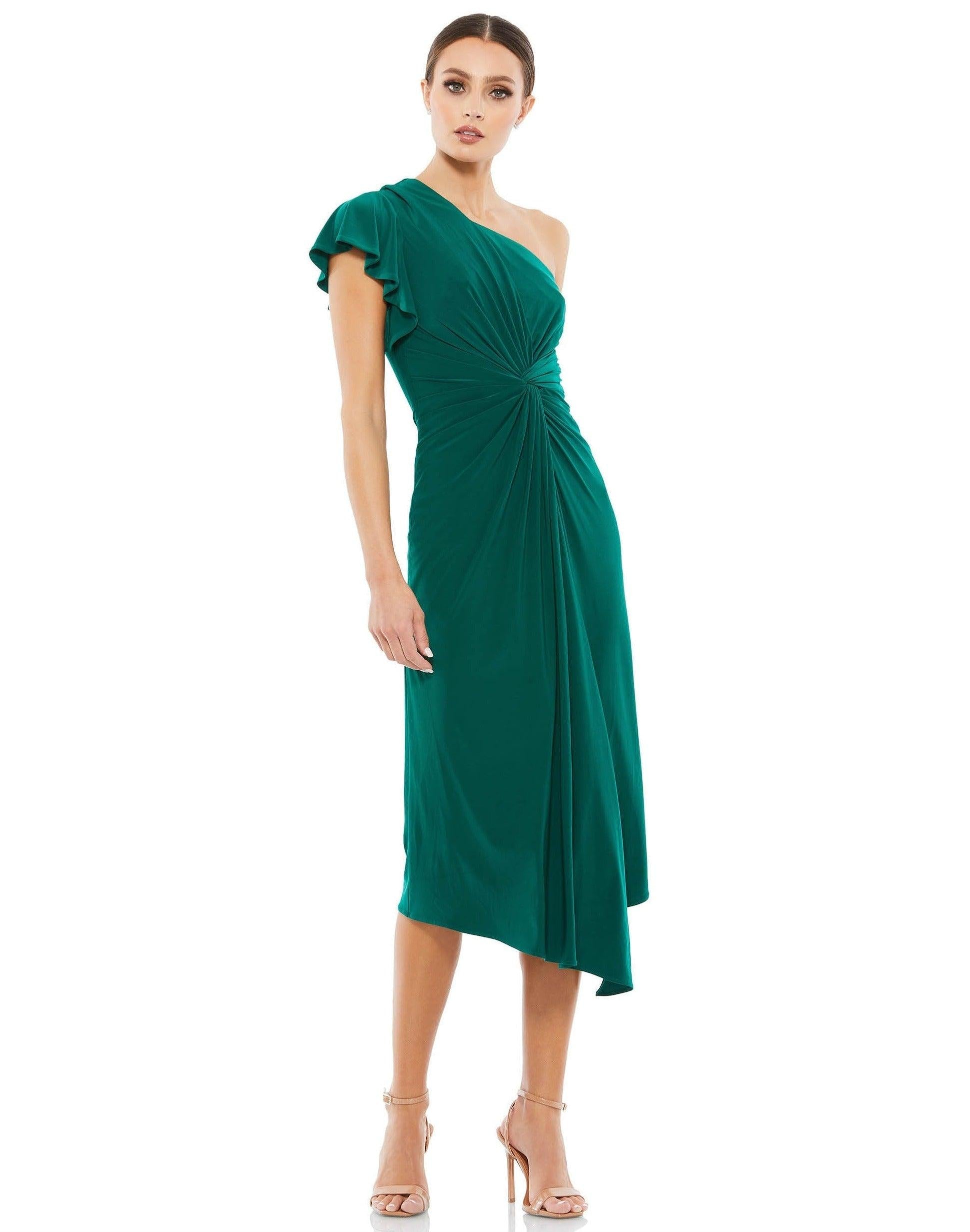 Mac Duggal 12480 High Low One Shoulder Fitted Dress