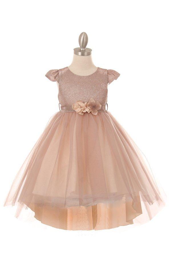 High Low Flower Girl Glitter Dress