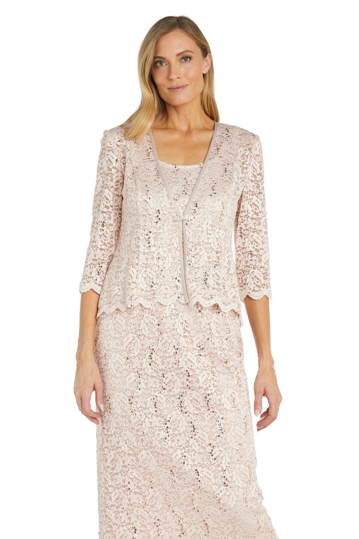 R&M Richards 9285 Mother of the Bride Lace Jacket Midi Dress Sale