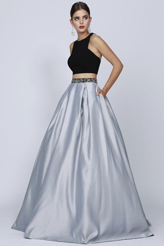 Quinceanera Long Ball Gown Beaded Two Piece Dress