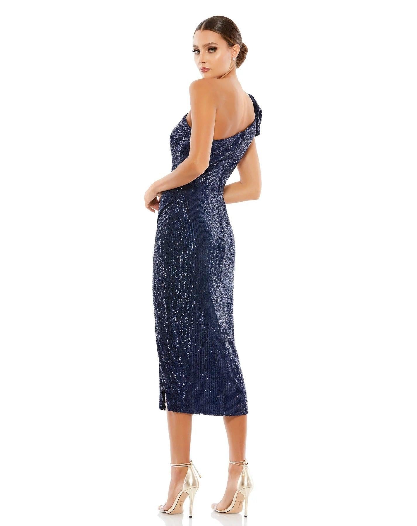 Mac Duggal 26689 One Shoulder Midi Dress