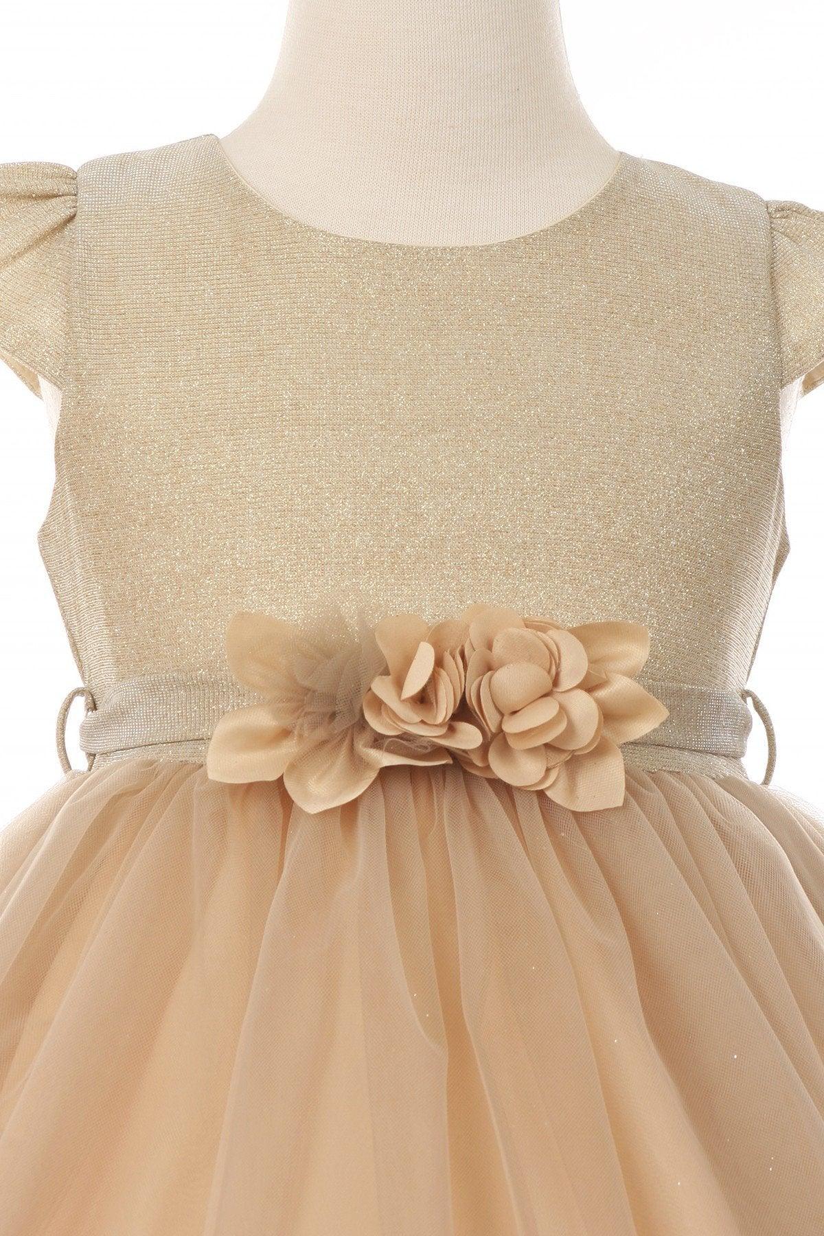 High Low Flower Girl Glitter Dress