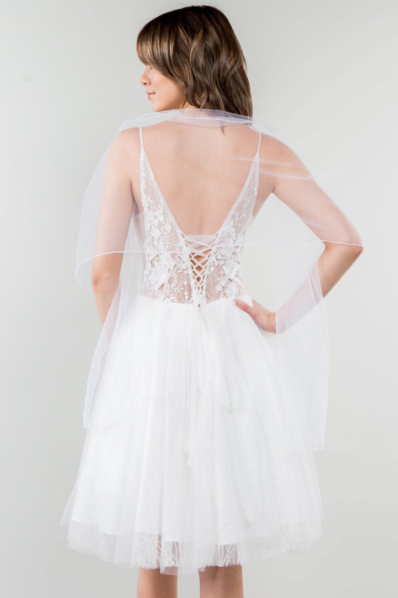 3D Floral Applique Short Homecoming Dress