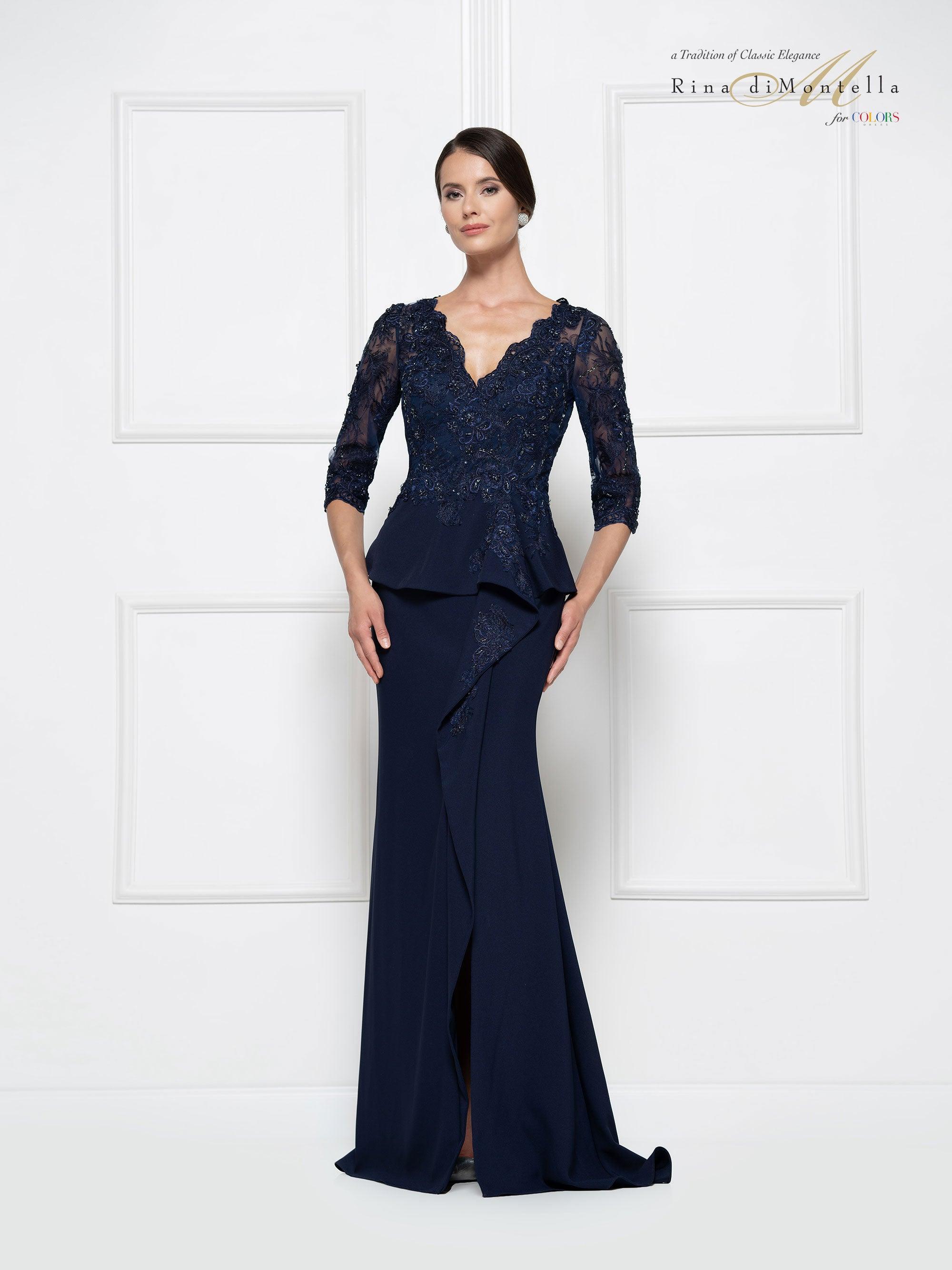 Rina di Montella Peplum Style Long Dress Sale