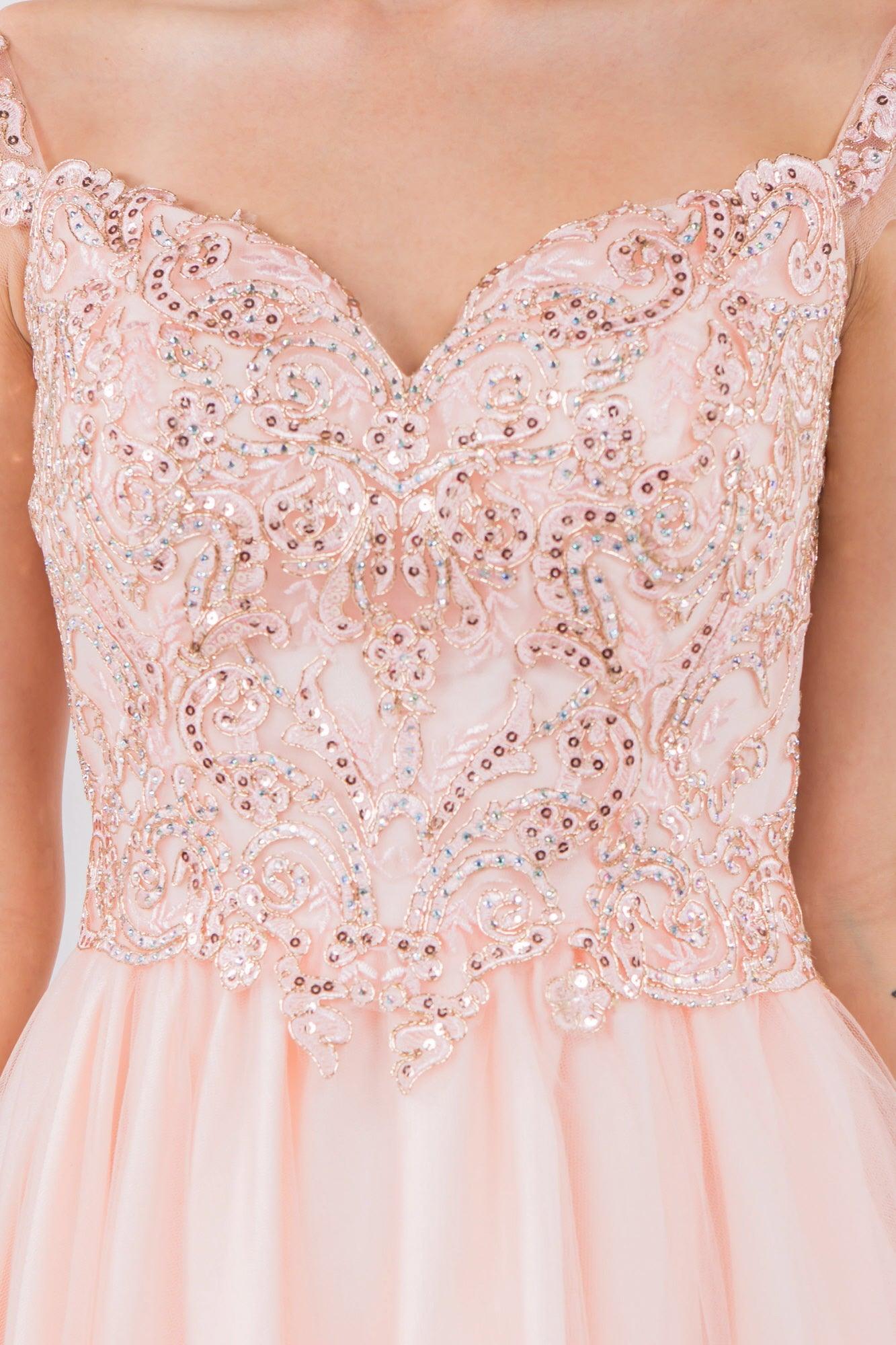 Embroidered Ruffle Short Homecoming Dress