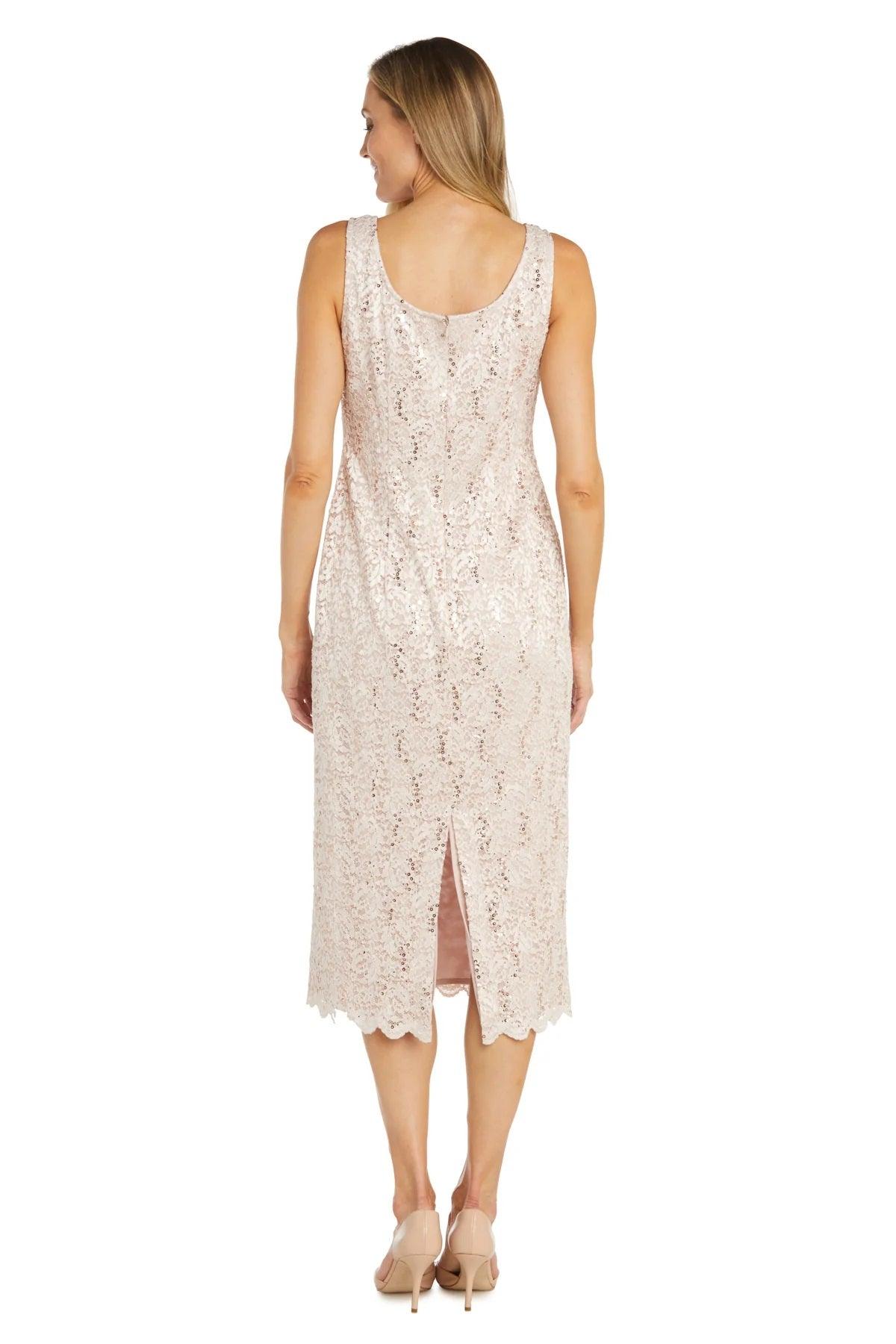 R&M Richards 9285 Mother of the Bride Lace Jacket Midi Dress