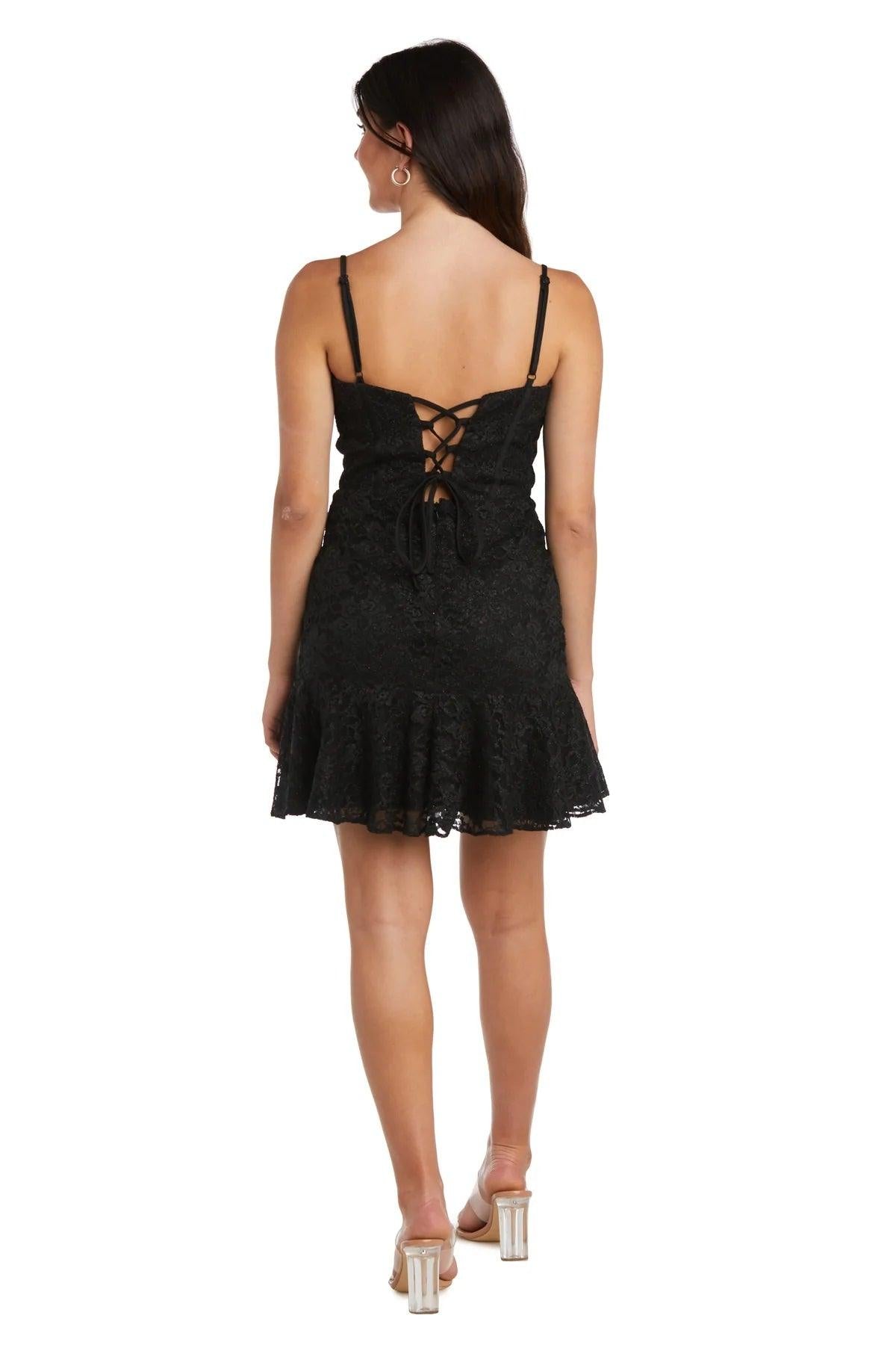 Morgan & Co 13055 Short Cocktail Lace Dress