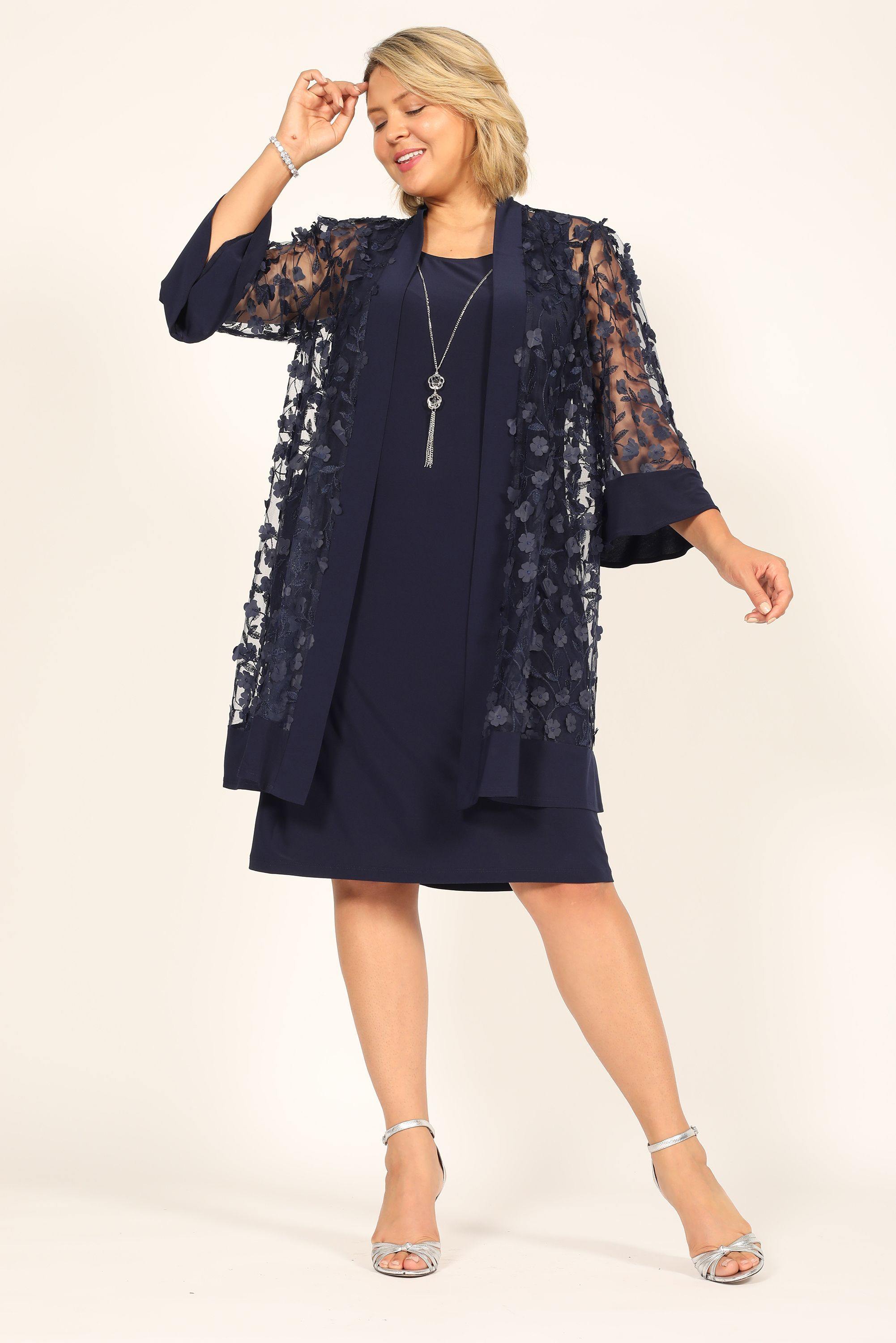 R&M Richards 2643W Short Formal Mother Of The Bride Dress