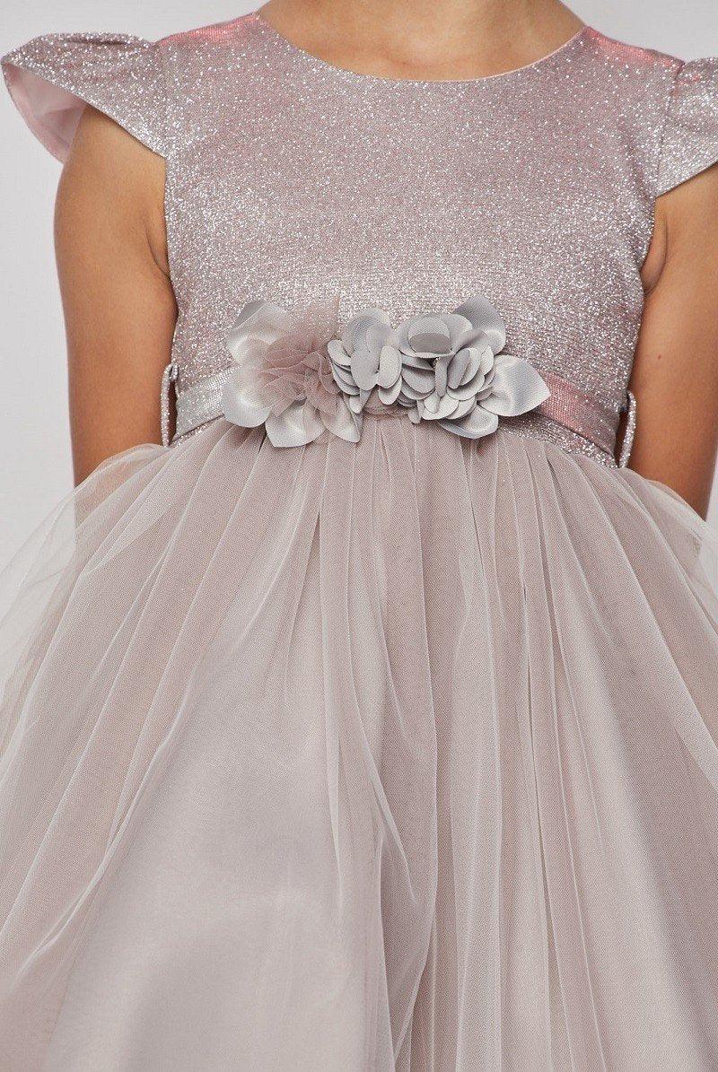 High Low Flower Girl Glitter Dress