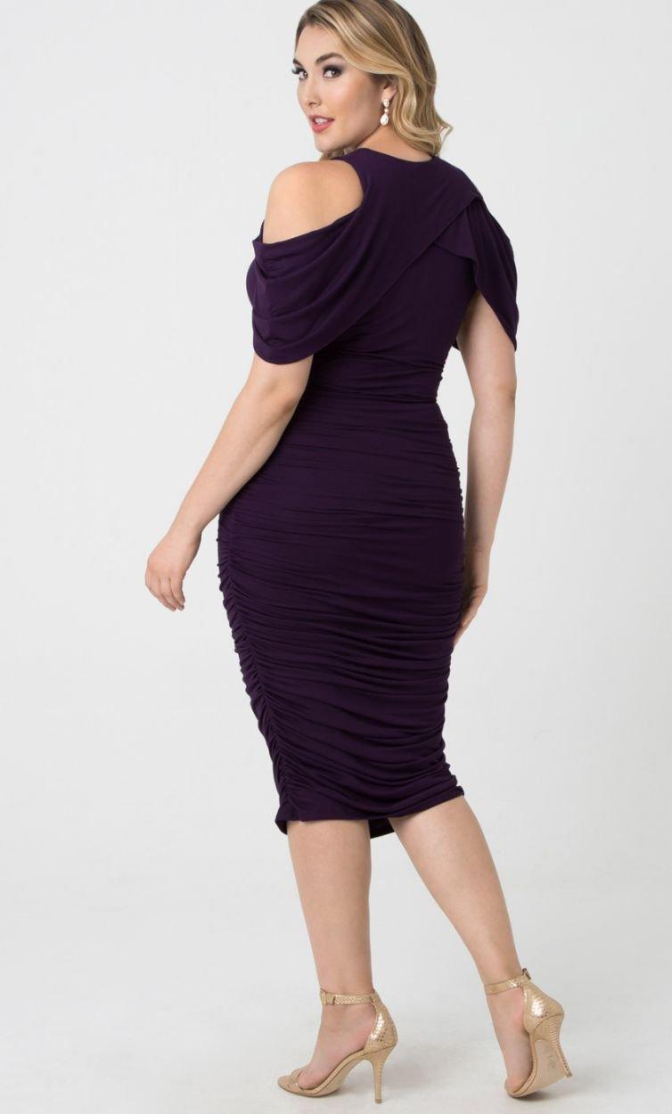 Kiyonna Short Ruched Dress Off Shoulder Formal Sale