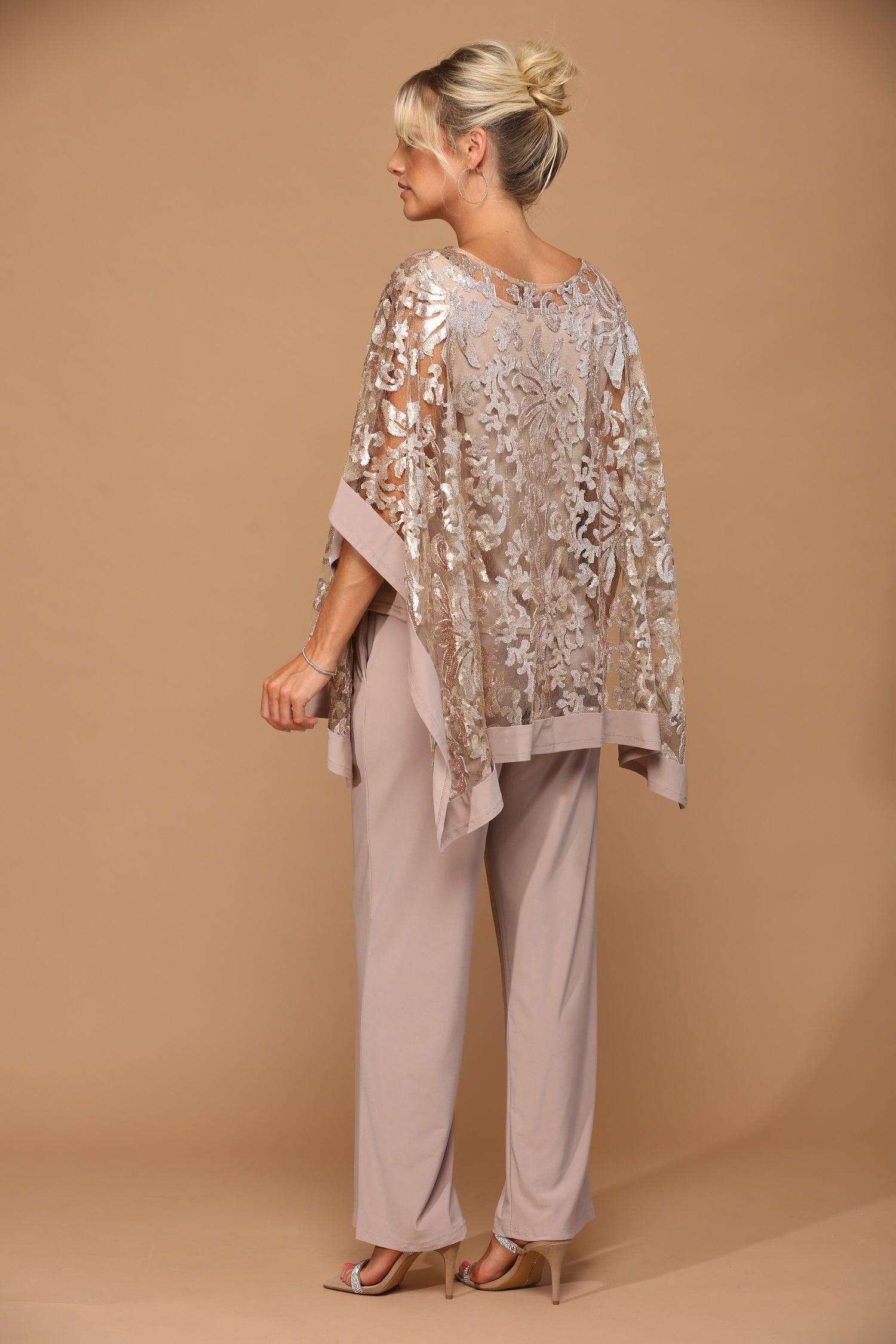 Long Formal Mother of the Bride Cape Pant Set Sale