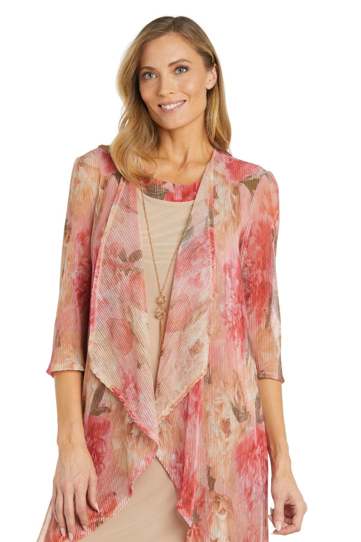 R&M Richards 1097 Short Printed Metallic Jacket Dress