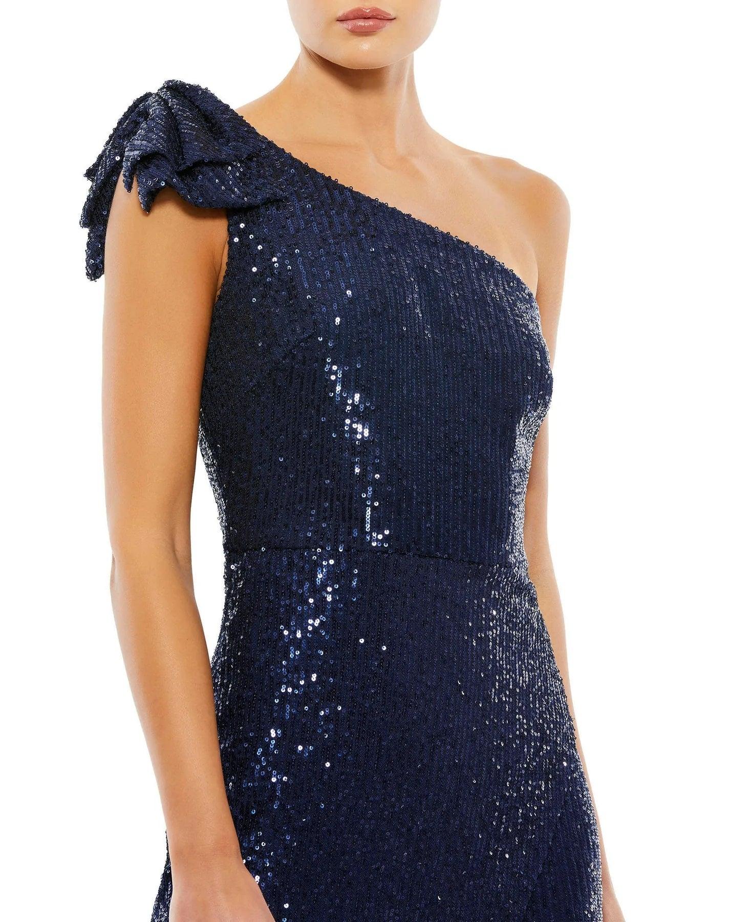 Mac Duggal 26689 One Shoulder Midi Dress